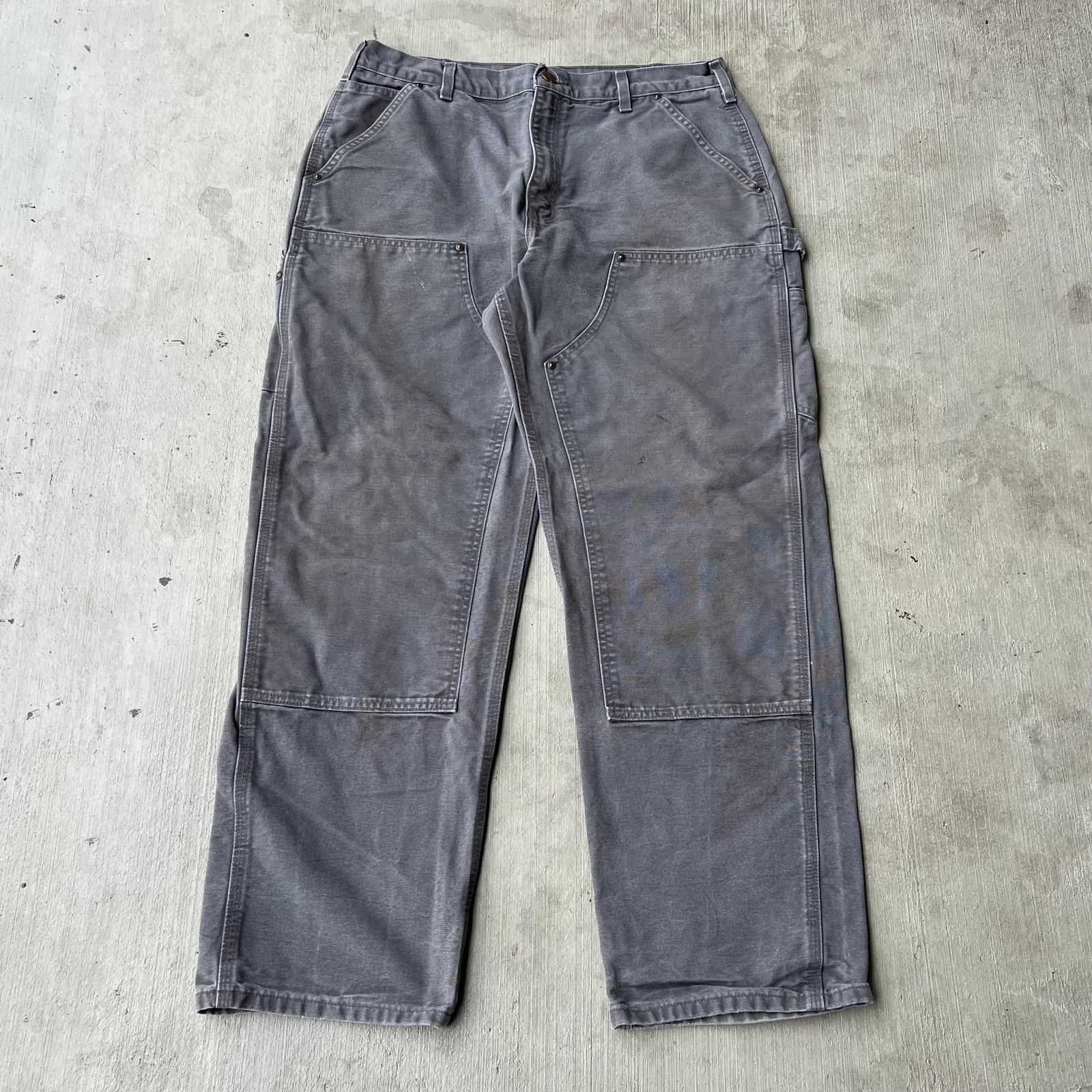Carhartt × Vintage Carhartt gray double knee work wear carpenter pants Size US 34 / EU 50 - 1 Thumbnail