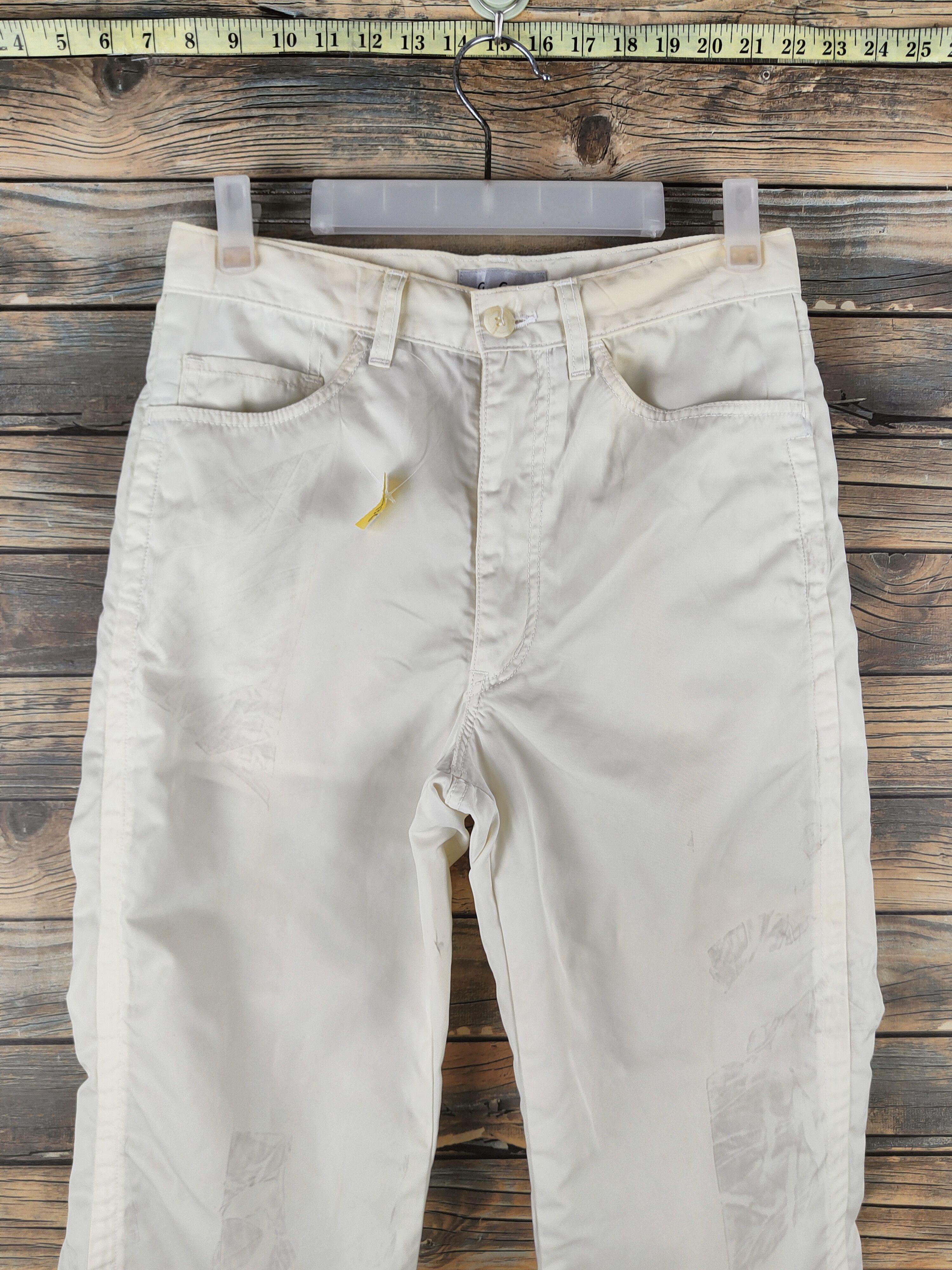 Japanese Brand D GGG Pour Homme Ivory Casual Poly Pants #S2396 Size 28" / US 6 / IT 42 - 2 Thumbnail