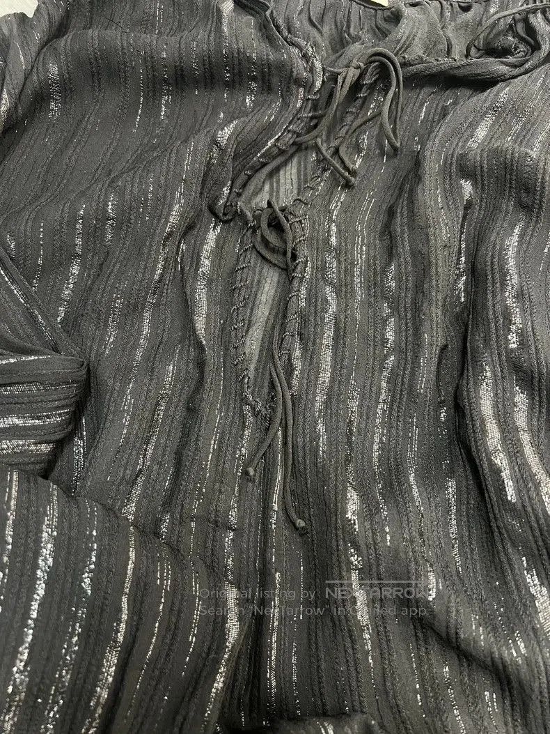 Saint Laurent Paris Saint Laurent SLP Black Silk Deep V Blouse Size US S / EU 44-46 / 1 - 4 Thumbnail