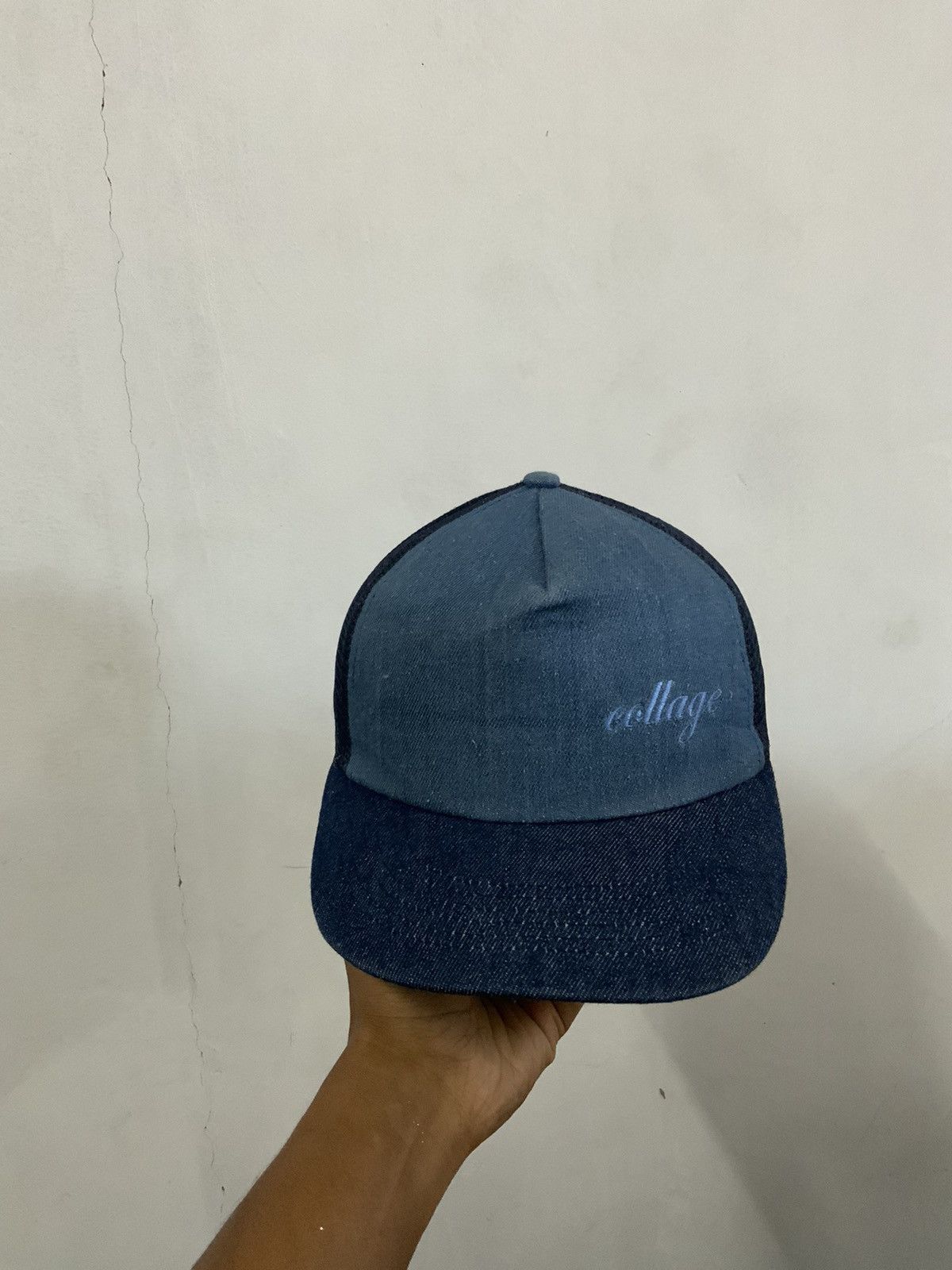 Hat Club Collage Indigo Denim Trucker Hat Size ONE SIZE - 5 Thumbnail