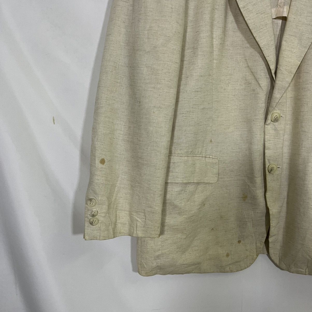 Yohji Yamamoto VINTAGE HOMME BOLD LINEN COAT BLAZER Size US L / EU 52-54 / 3 - 2 Thumbnail