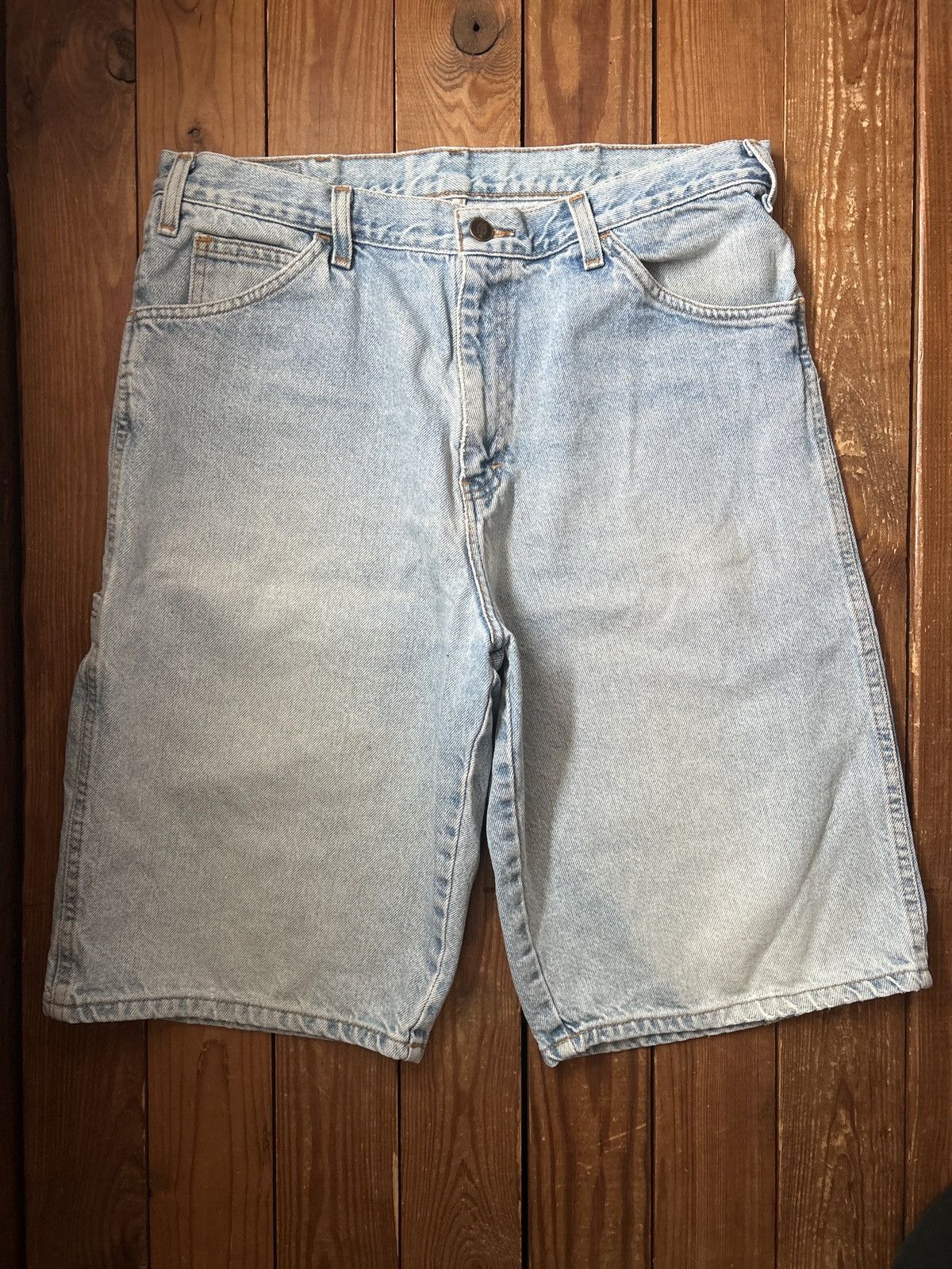Dickies × Vintage Vintage 90s Y2K Dickies washed Blue Jean Shorts Size US 32 / EU 48 - 1 Thumbnail