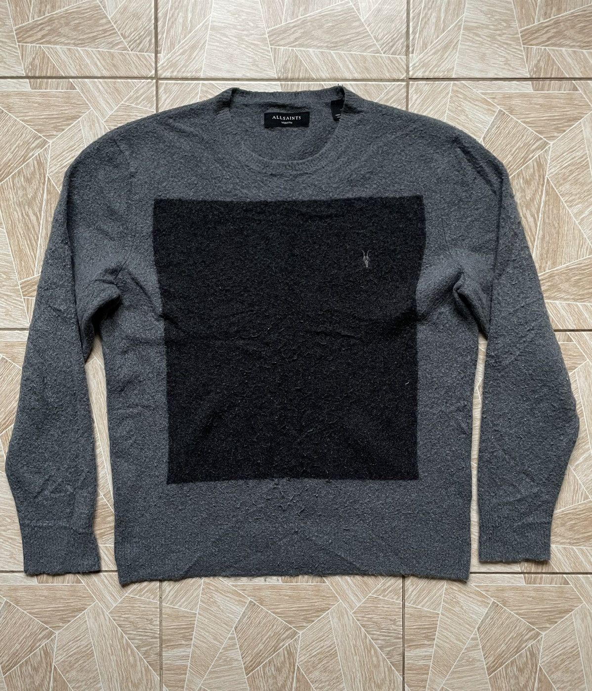 Allsaints All Saints Lobke Wool Knitted Sweater Ramskull Logo M Gray Size US M / EU 48-50 / 2 - 1 Thumbnail
