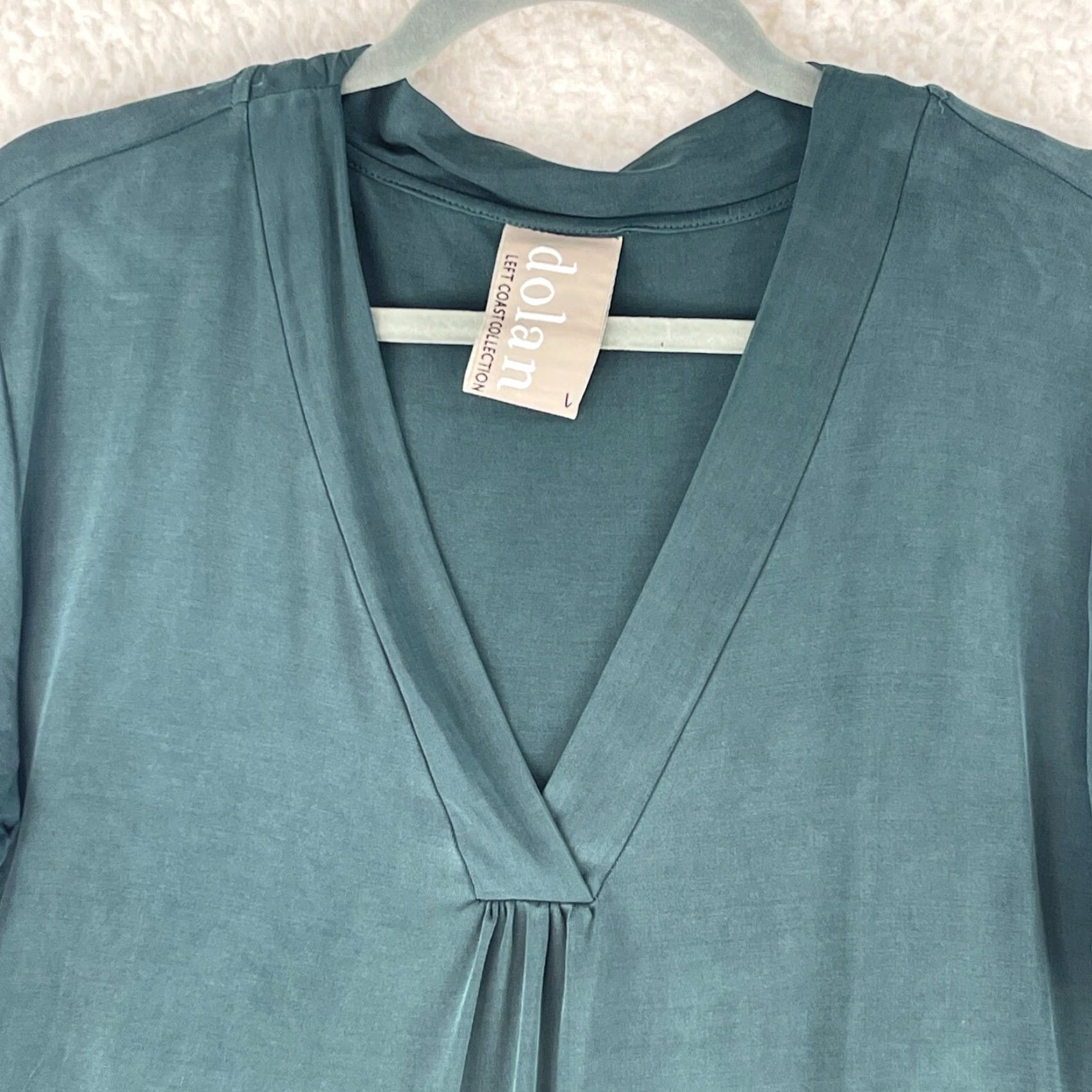 Anthropologie Anthropologie Dolan Left Coast Dress Women L Green 3/4 Sleeve V-Neck Stretch Casual Party/Cocktail Travel A-Line Knee Length Vintage: No Size L / US 10 / IT 46 - 7 Thumbnail