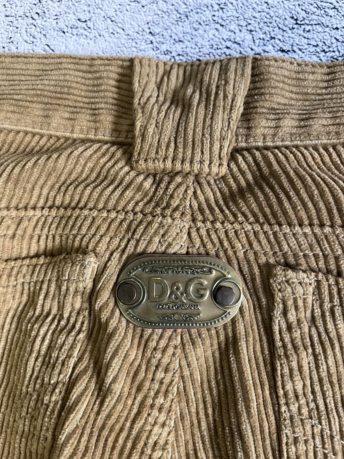 Dolce & Gabbana Dolce Gabbana Men’s Pants Corduroy Vintage Brown Metal Logo Size US 31 - 5 Thumbnail
