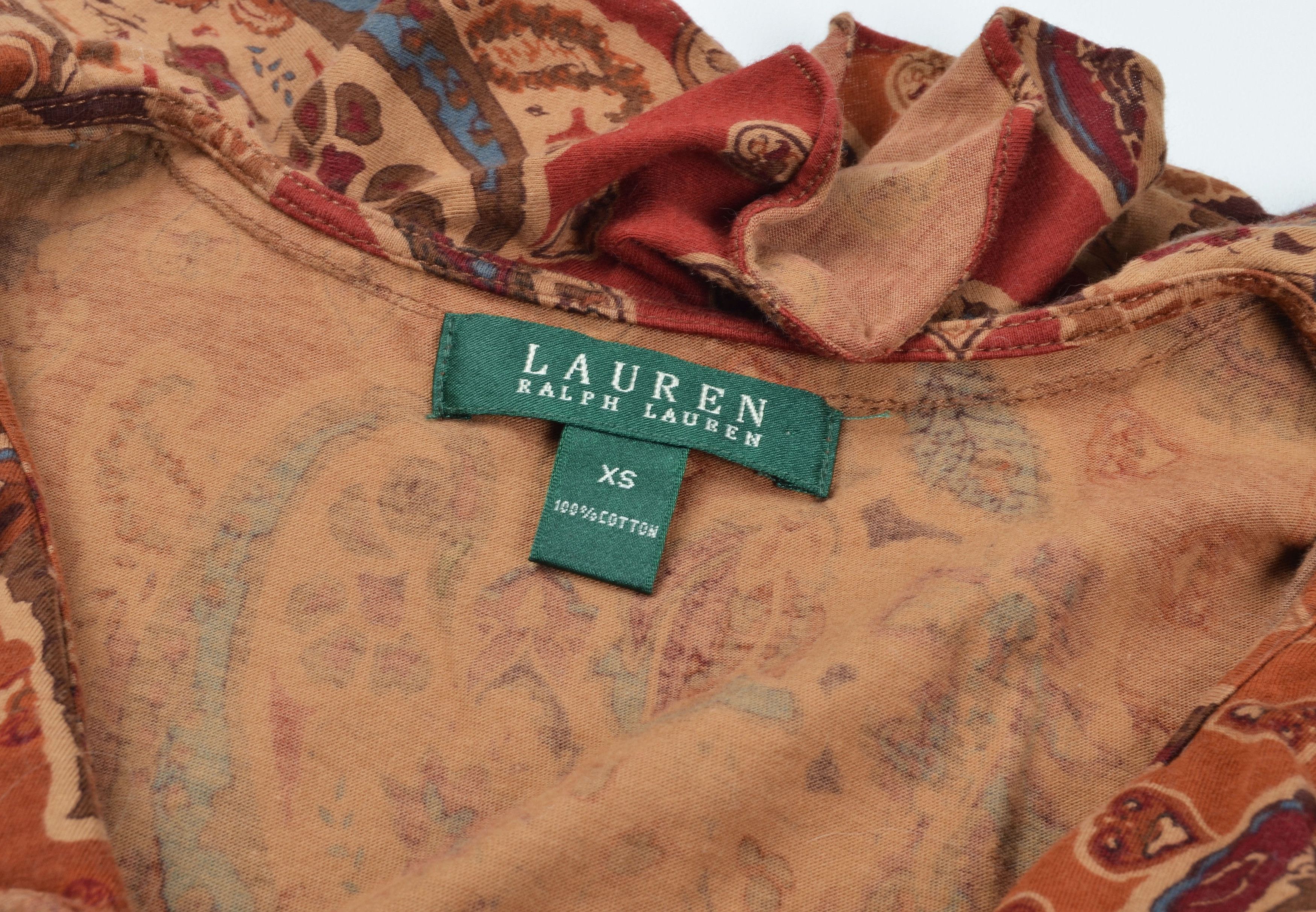 Ralph Lauren Ralph Lauren Boho Paisley Print Ruffle V- Neck Top Size XS / US 0-2 / IT 36-38 - 5 Thumbnail