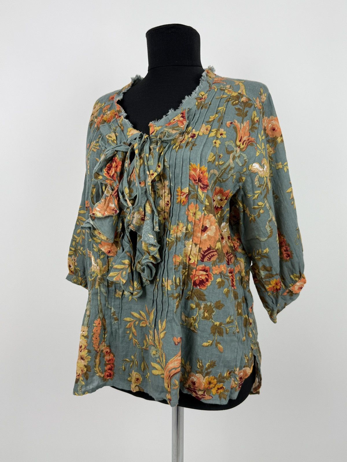 Denim & Supply Ralph Lauren Denim&Supply Avery Swing Floral Cotton 3/4 Sleeve Blouse M Size M / US 6-8 / IT 42-44 - 1 Thumbnail