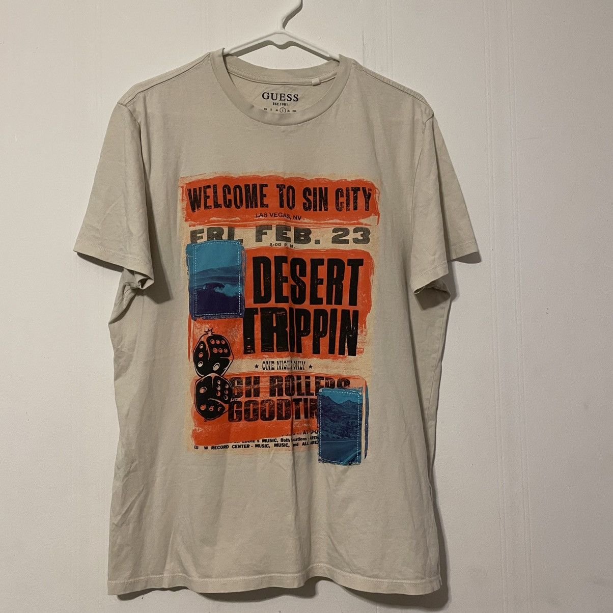 Guess Guess Tan Short Sleeve Graphic T Shirt Vegas Sin City Desert Size US L / EU 52-54 / 3 - 1 Thumbnail