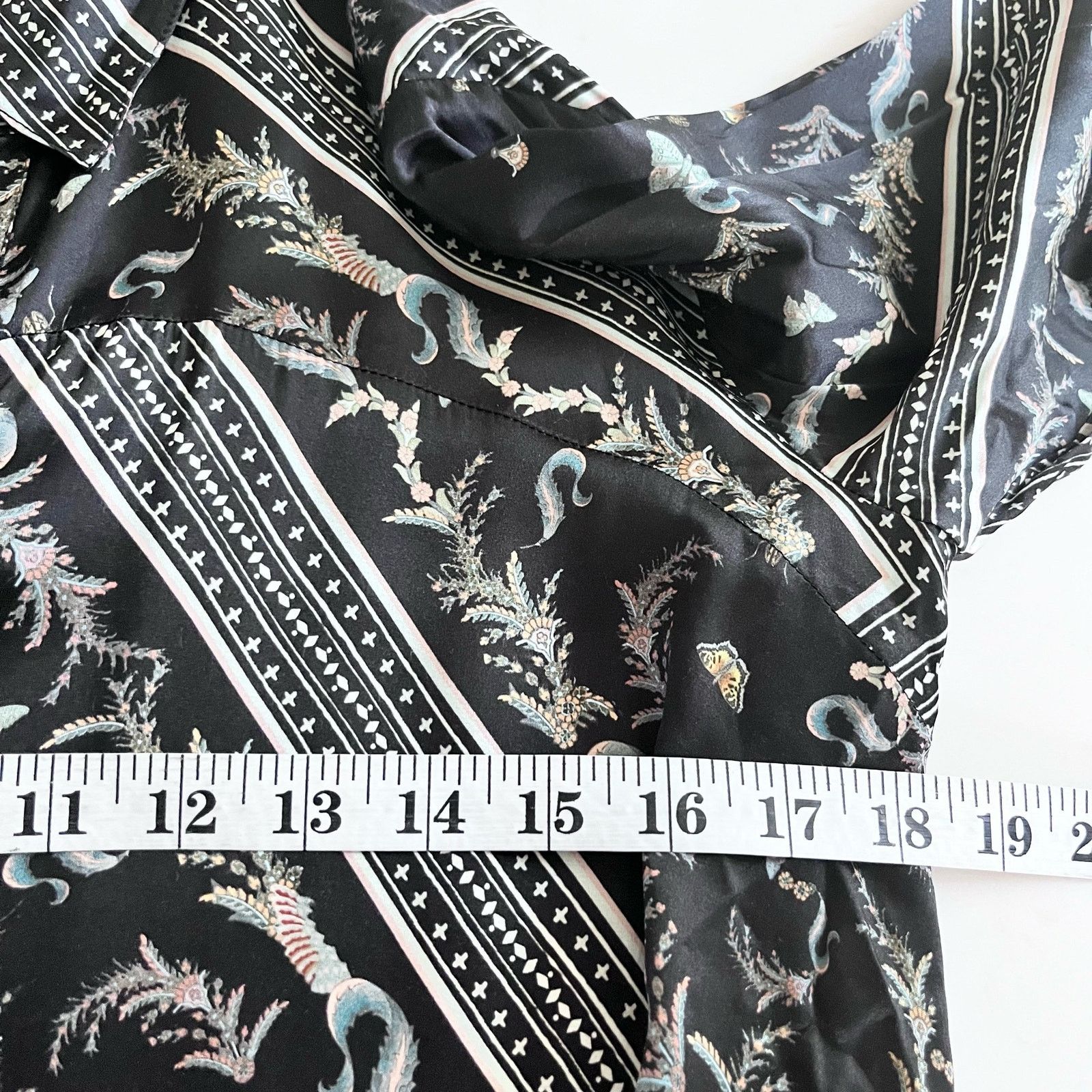 Allsaints All Saints Maia Silk Black Scarf Print Asymmetric Midi Dress Size S / US 4 / IT 40 - 8 Thumbnail