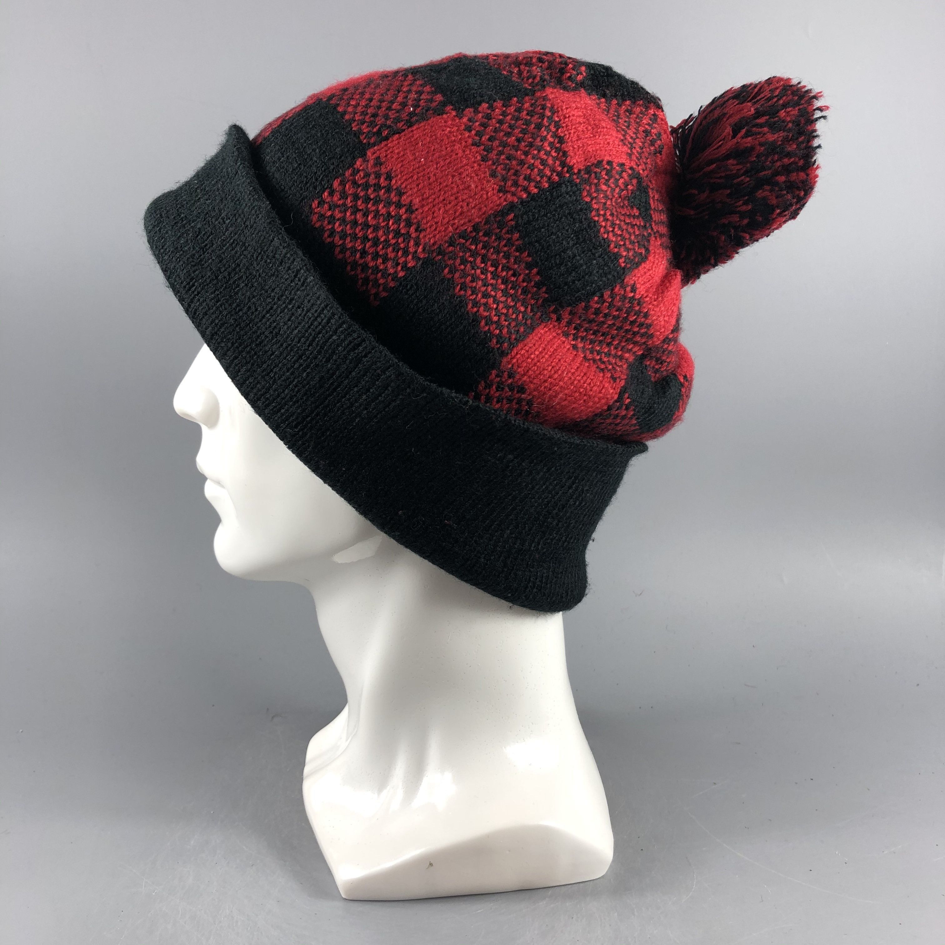 Edwin × Vintage Edwin Checker Bobble Beanie Snow Hat Snow Cap -D305 Size ONE SIZE - 1 Thumbnail