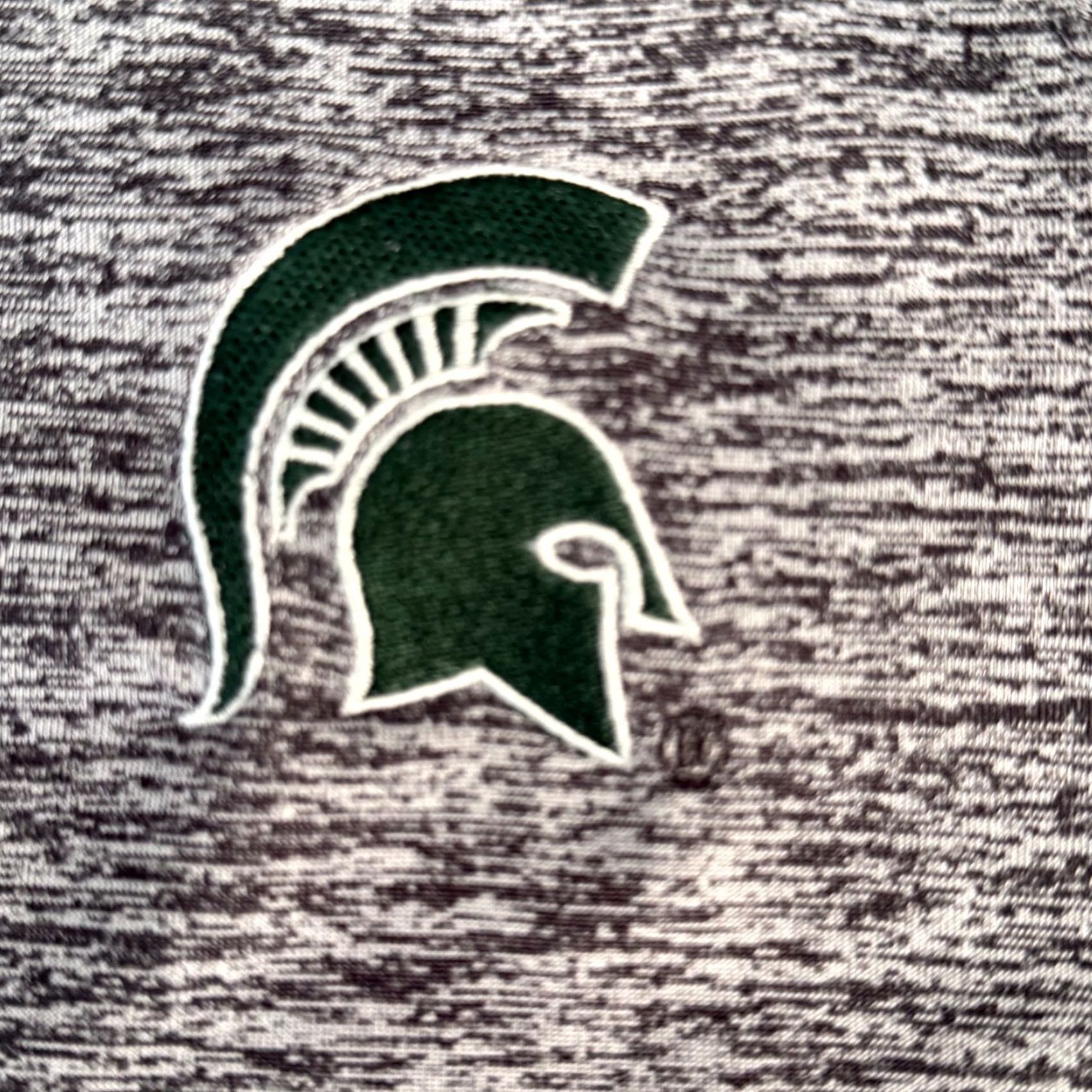Vintage Campus Heritage Michigan State Spartans Men Polo Shirt M Grey Space Dye NCAA EUC Size US M / EU 48-50 / 2 - 6 Thumbnail