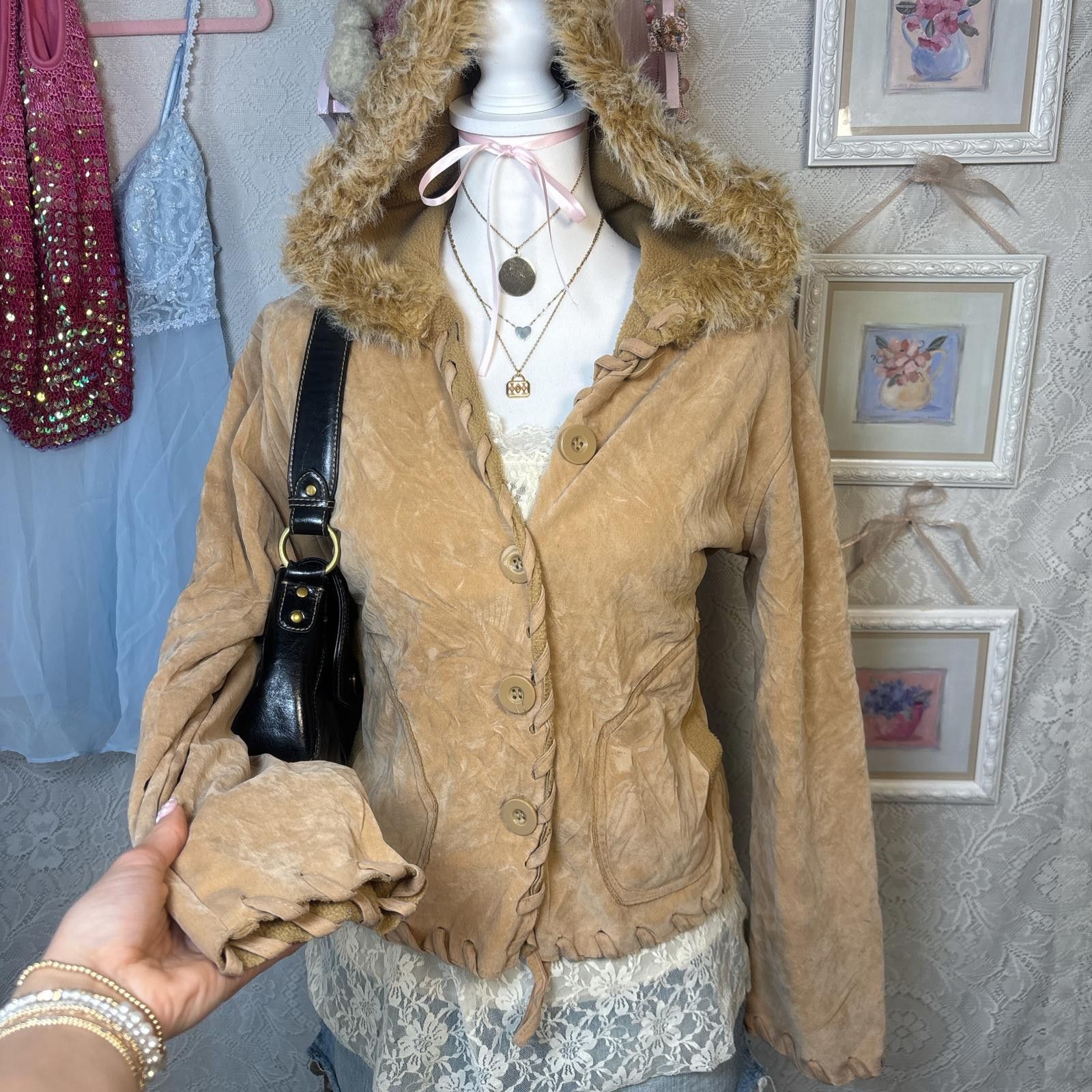 Other vintage soft faux fur button up jacket Size L / US 10 / IT 46 - 2 Thumbnail