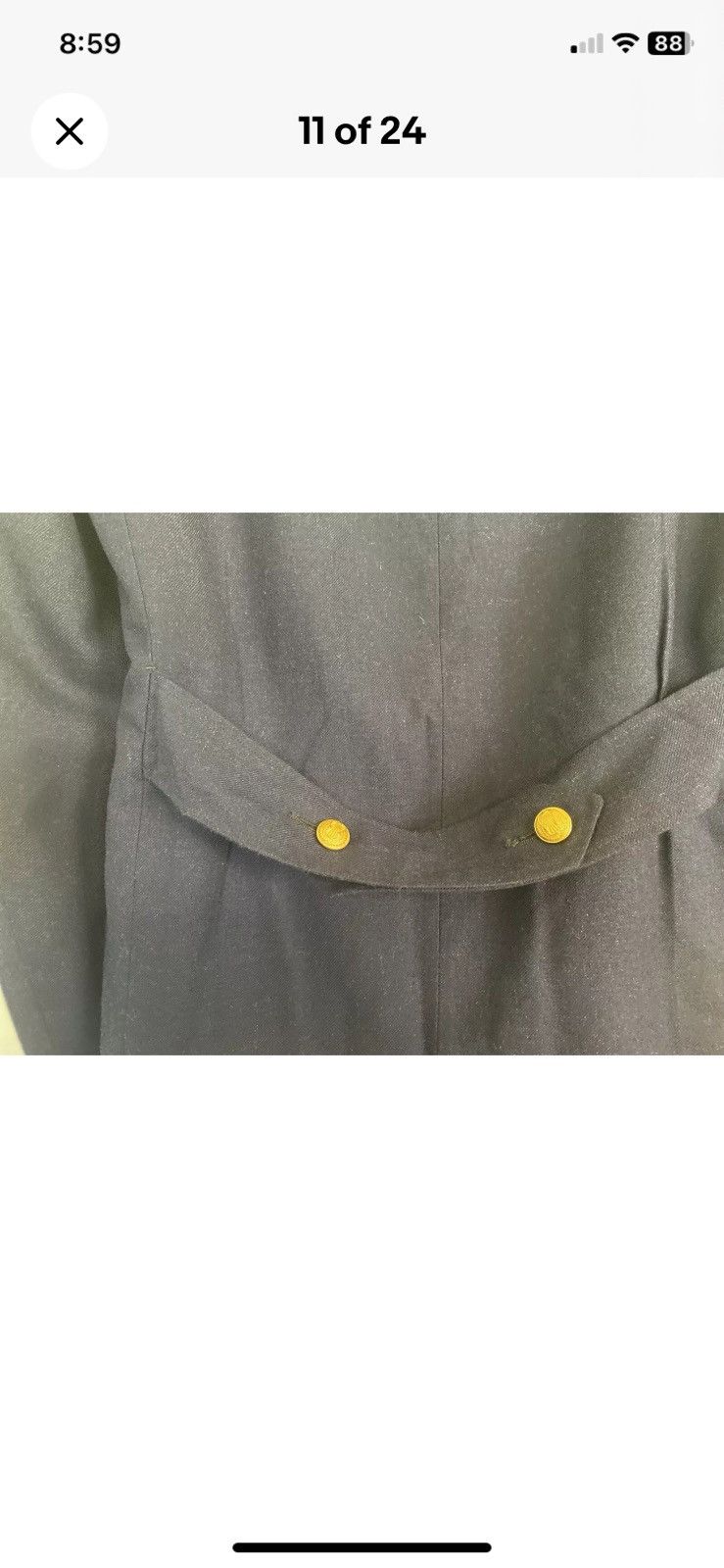 Vintage 1960's French Military Blue Coat Gabardine Airforce 96X Size US M / EU 48-50 / 2 - 10 Thumbnail