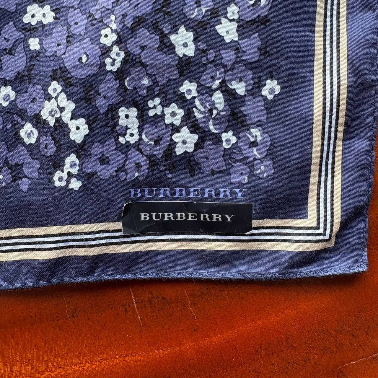 Burberry Burberry Blue Purple Floral Handkerchief Size ONE SIZE - 3 Thumbnail