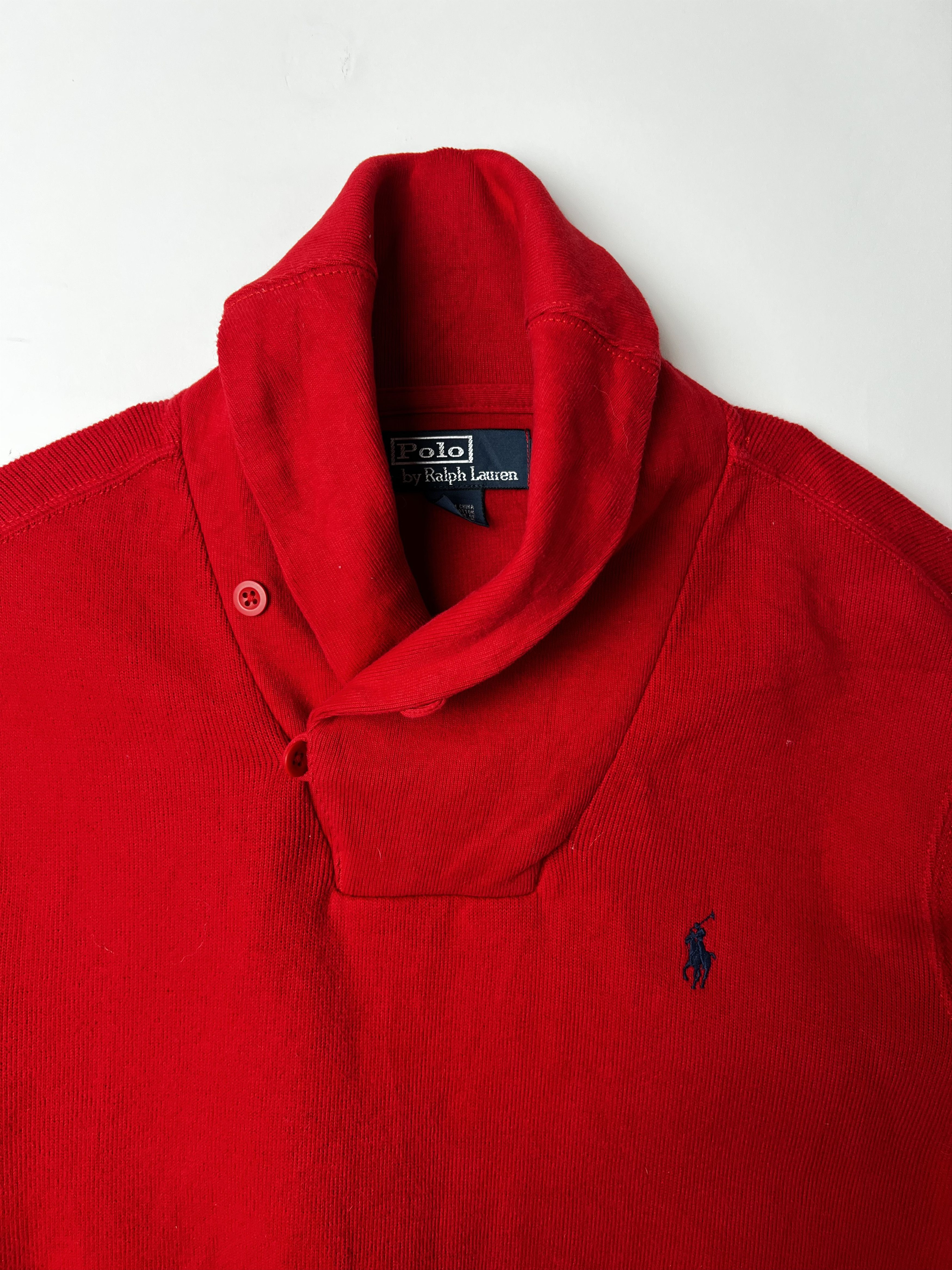 Polo Ralph Lauren Ralph Lauren Cotton Sweater Shawl Collar Red Large Size US L / EU 52-54 / 3 - 2 Thumbnail