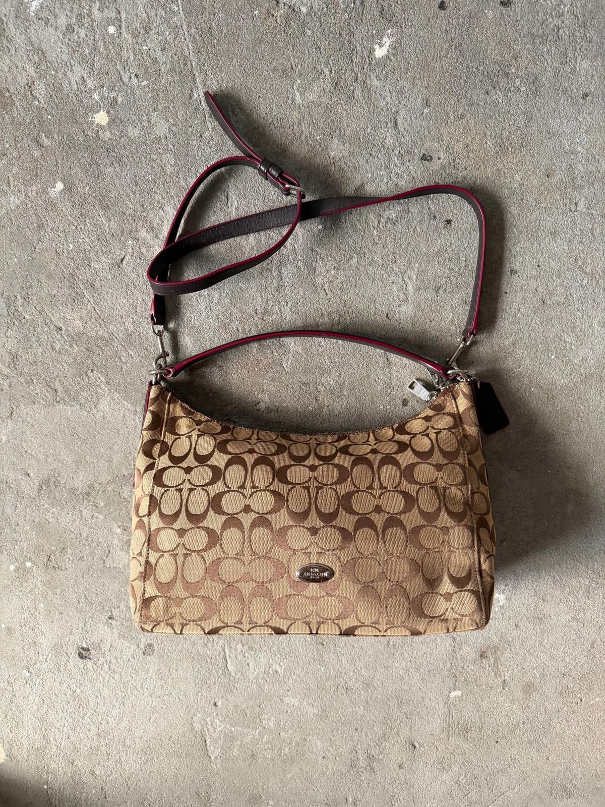 Coach Coach 2Way Canvas Hobo Shoulder Bag Beige Size ONE SIZE - 1 Thumbnail