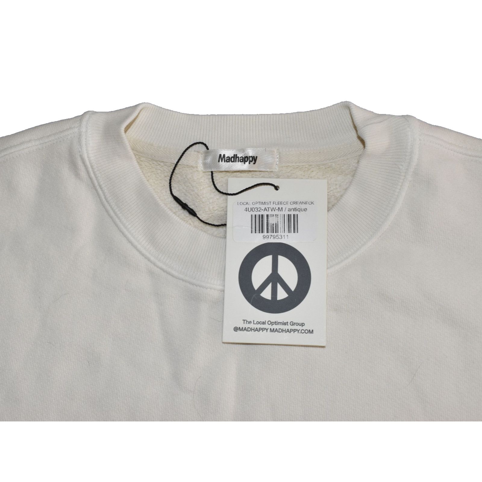 Madhappy NWT MADHAPPY Antique White Fleece Crewneck Sweatshirt Size M Size US M / EU 48-50 / 2 - 4 Thumbnail