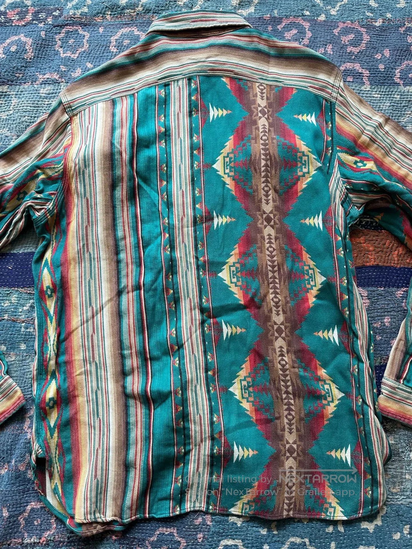 RRL Ralph Lauren southwestern patterned long sleeve shirt. Size US L / EU 52-54 / 3 - 2 Thumbnail