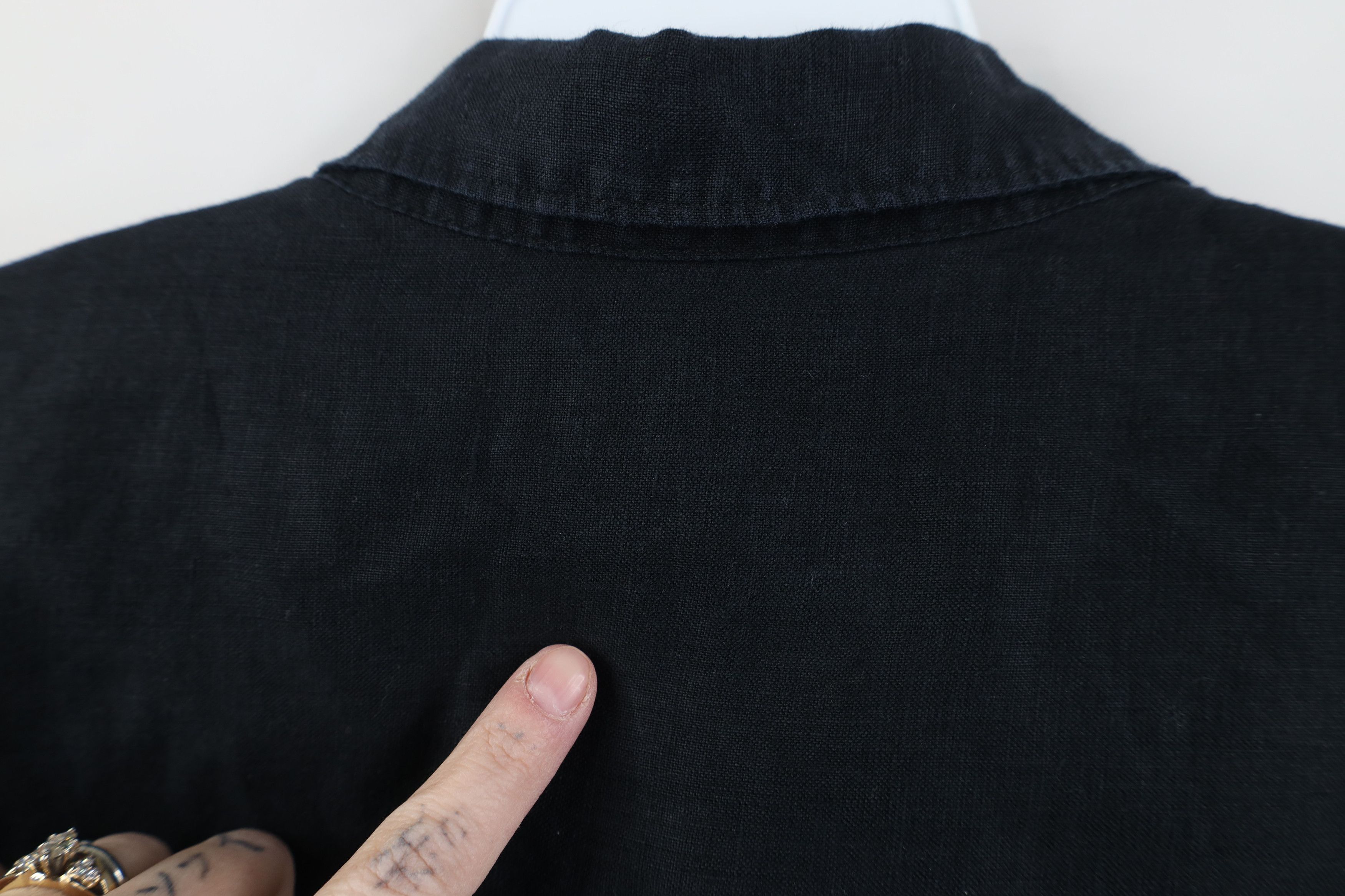 Gap Vintage Y2K Gap Linen Baggy Boyfriend Fit Button Shirt Black Size L / US 10 / IT 46 - 11 Thumbnail