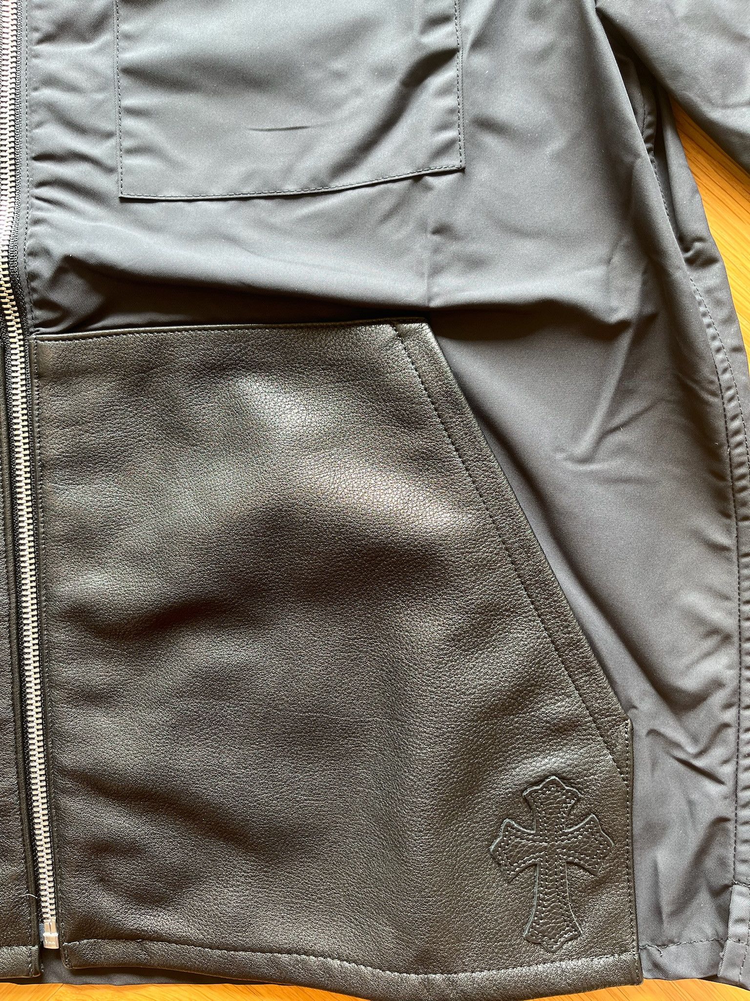 Chrome Hearts Chrome Hearts Zip Nylon Leather Patchwork SS Jacket Size US M / EU 48-50 / 2 - 2 Thumbnail