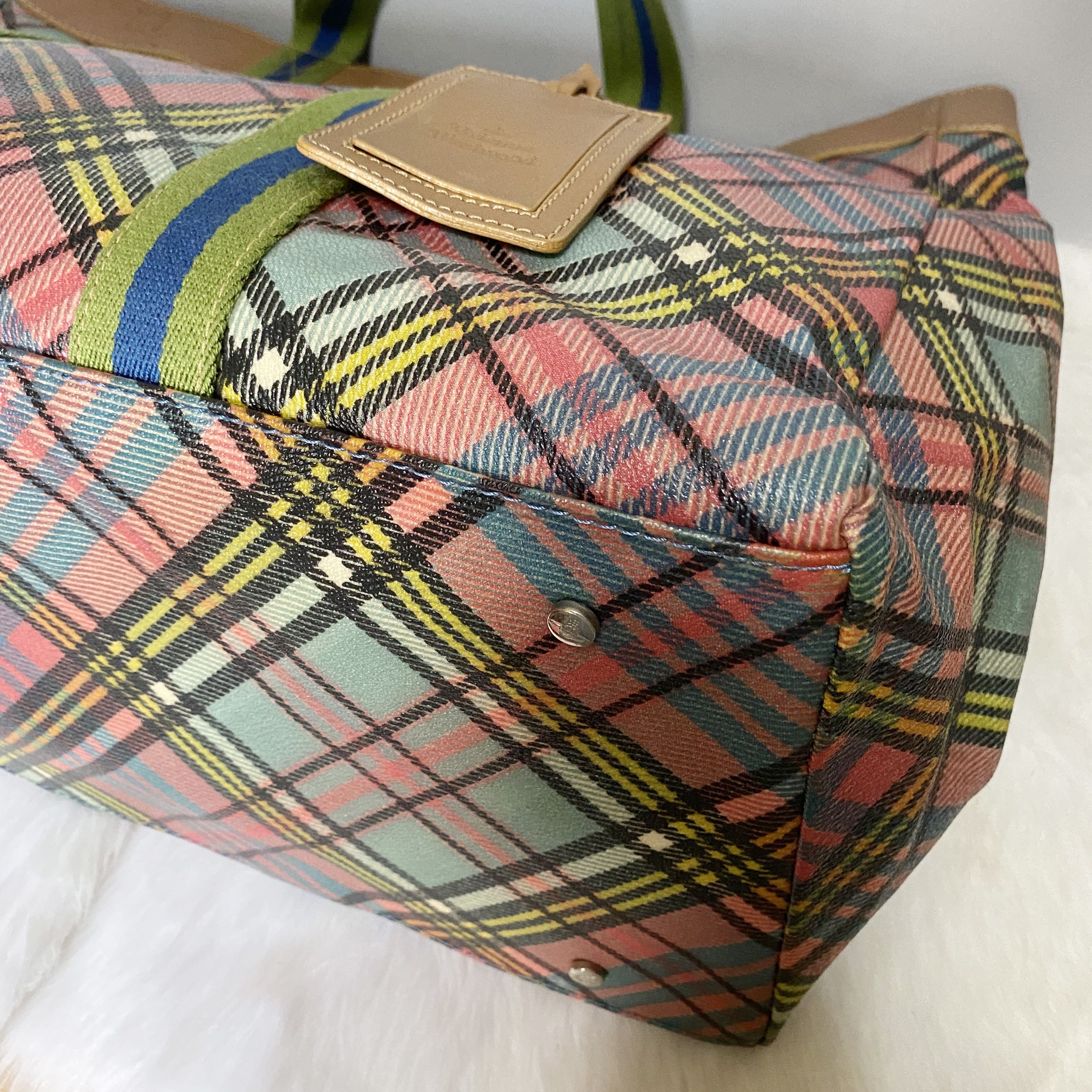 Vivienne Westwood Vintage Check Leather Luggage Tote Bag Size ONE SIZE - 4 Thumbnail