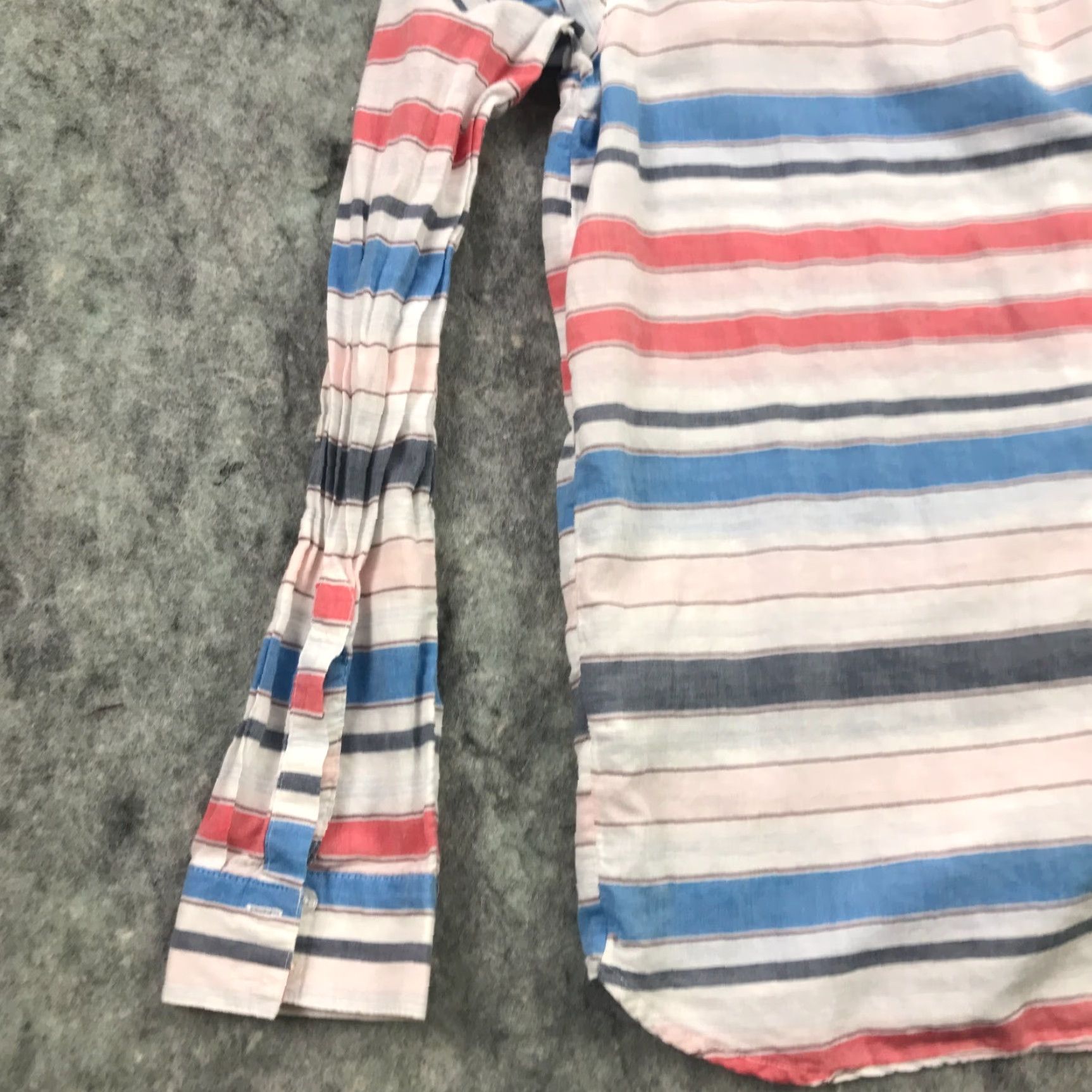 Gap Gap Womens Shirt Medium Blue Striped Button Up Pleated Long Sleeve Size M / US 6-8 / IT 42-44 - 7 Thumbnail