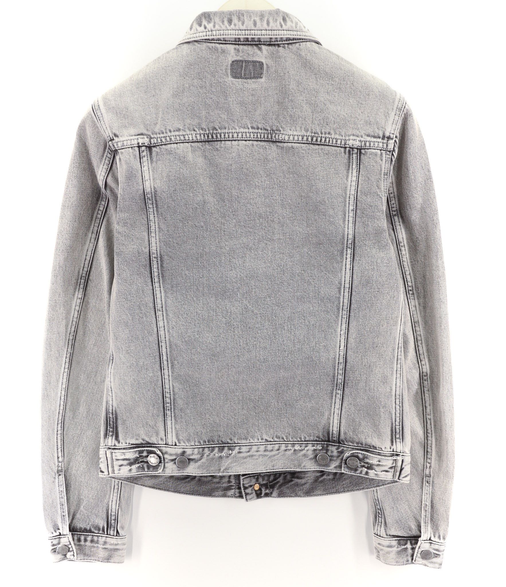 Nudie Jeans BILLY LIGHT GREY TRASHED DENIM S Grey Denim Jacket 80363 Size US S / EU 44-46 / 1 - 2 Thumbnail
