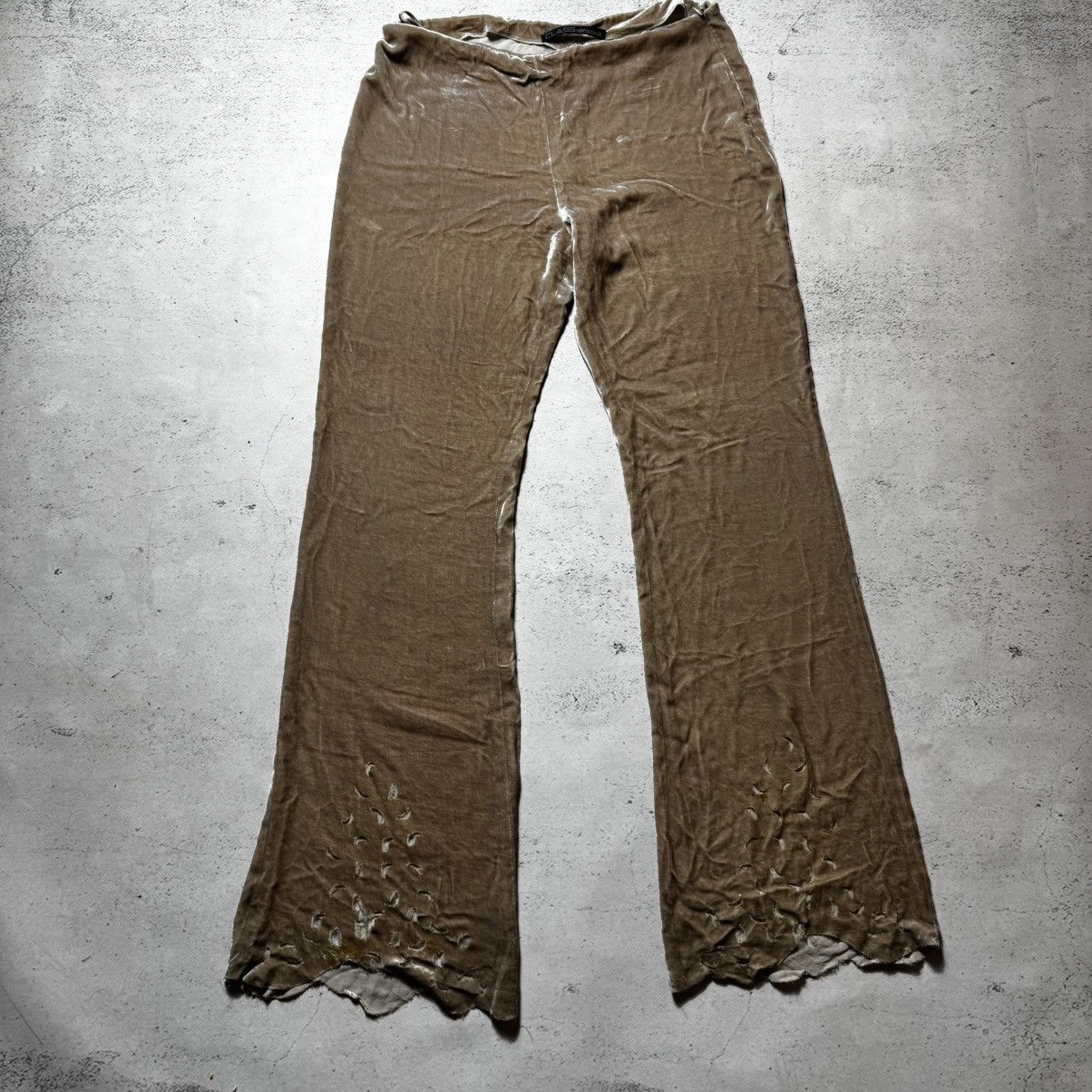Roberto Cavalli vintage flared distressed class roberto cavalli velour pants Size 30" / US 8 / IT 44 - 1 Thumbnail