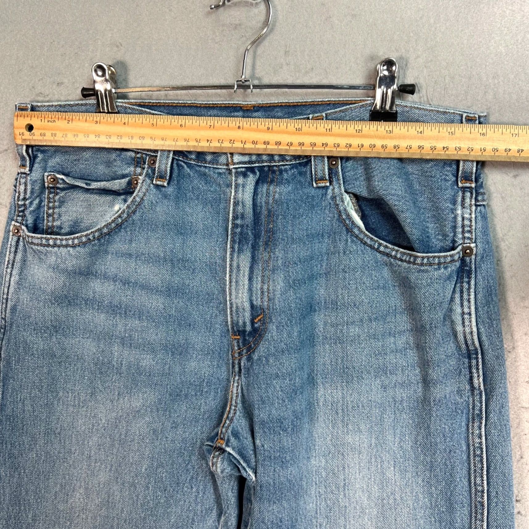 Levi's Levis 522 Mens Size 33 x 32 Western Fit Light Blue Denim Jeans Size US 33 - 5 Thumbnail
