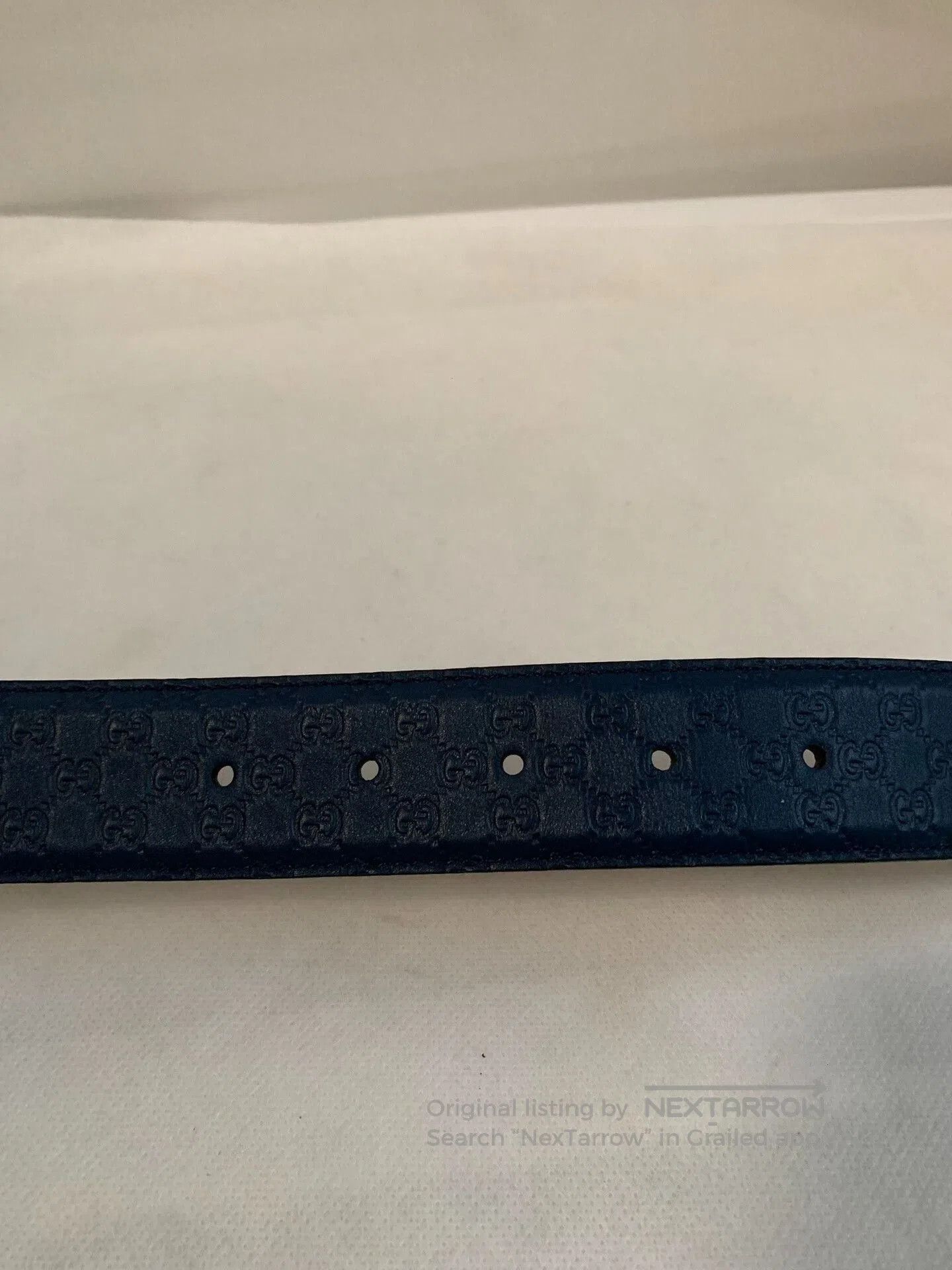 Gucci Gucci Blue Leather Belt. Size ONE SIZE - 5 Thumbnail