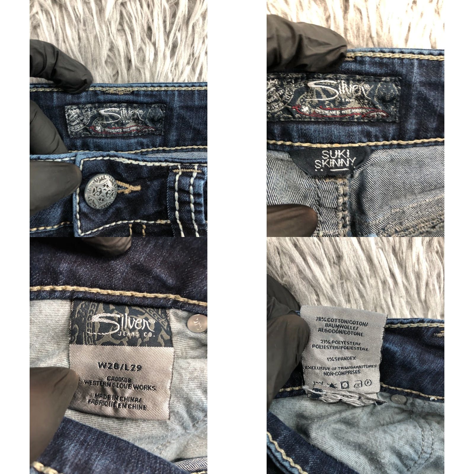 Silver Jeans Co. Silver Jeans Sukie Skinny Jeans Womens 28x29 Blue Medium Wash Flaw Size 28" / US 6 / IT 42 - 9 Thumbnail