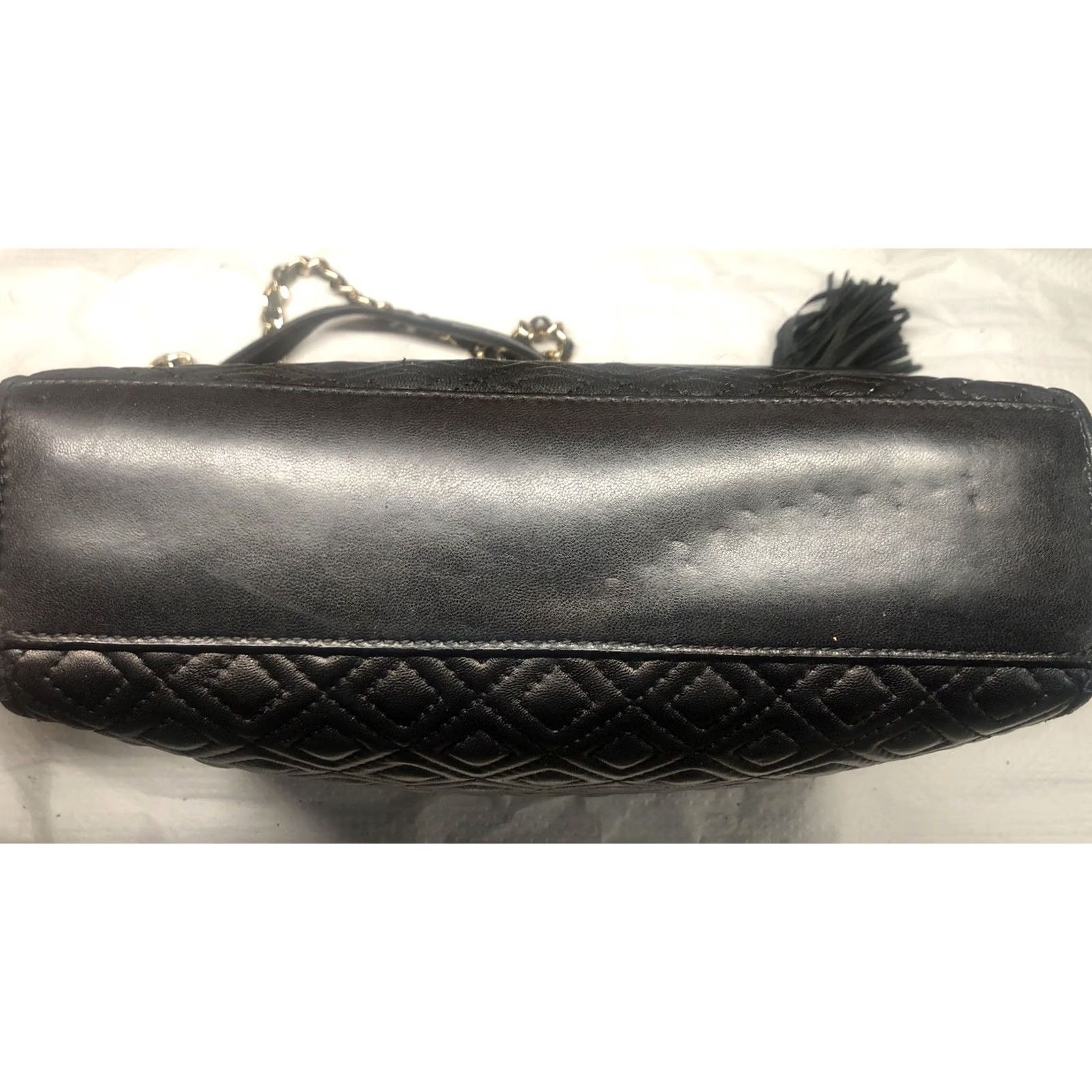 Tory Burch Tory Burch Fleming Shoulder Bag Black Leather Gold Medium Womens Size ONE SIZE - 4 Thumbnail