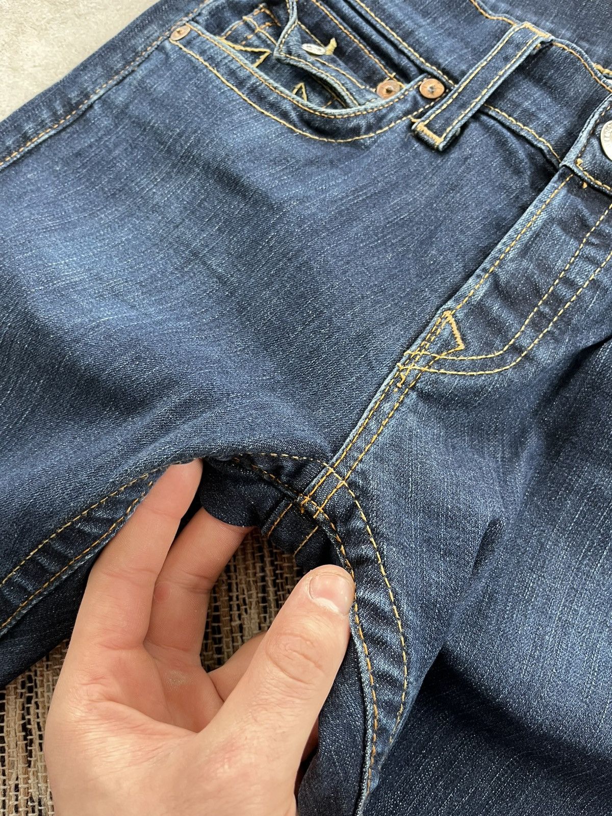 True Religion Vintage True Religion Zach Slim Blue Y2K Denim Jeans Rap sk8 Size US 30 / EU 46 - 9 Thumbnail