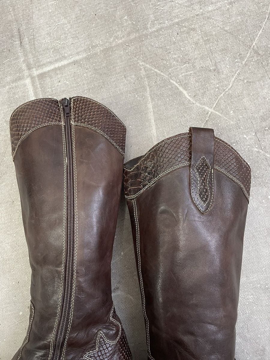 Western Rise Guidi style brown cowboy boots python pattern western style Size US 8 / EU 41 - 10 Thumbnail