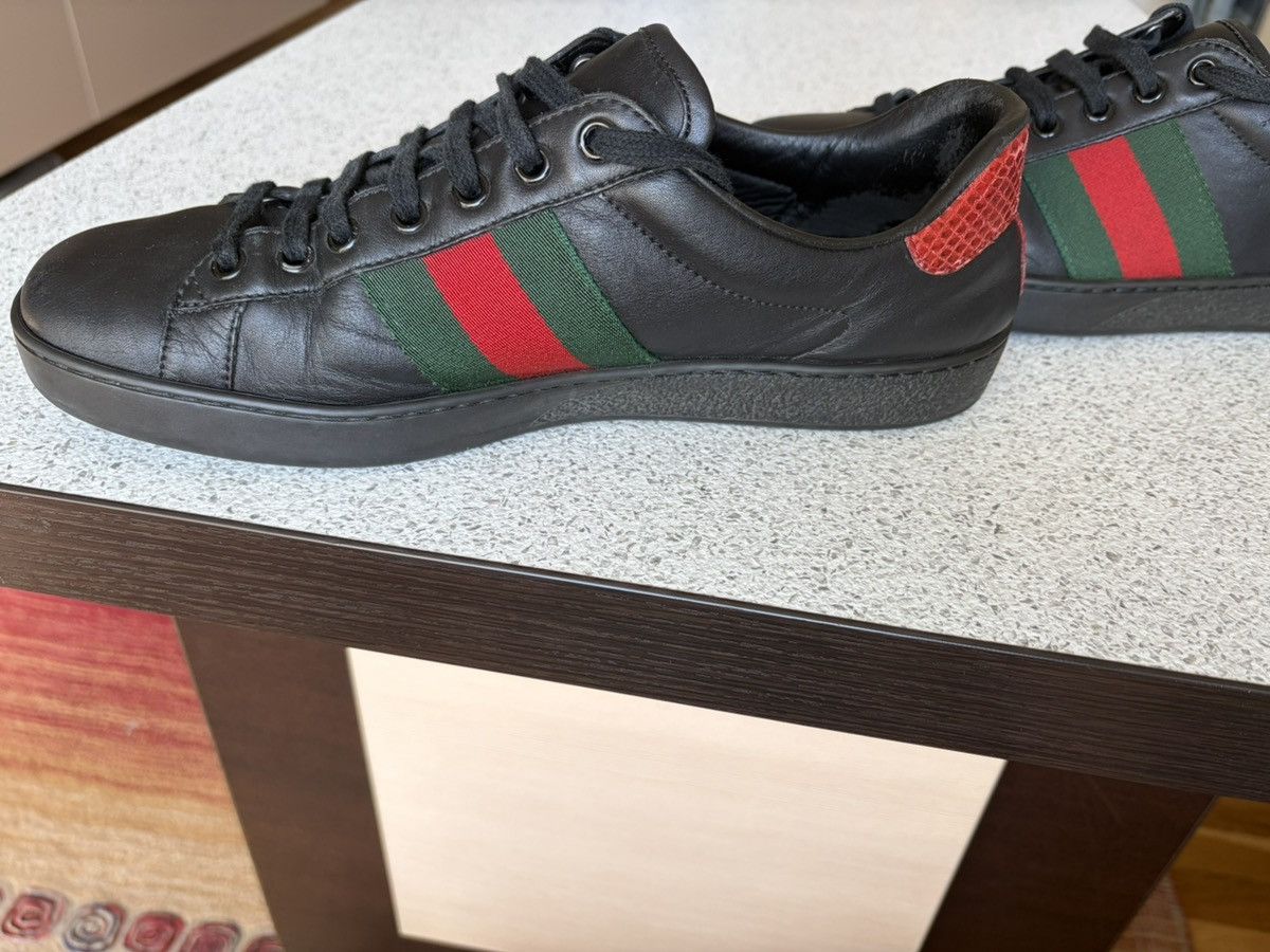 Gucci Gucci Ace Leather Black Low Sneakers 386750 Size US 7.5 / EU 40-41 - 5 Thumbnail