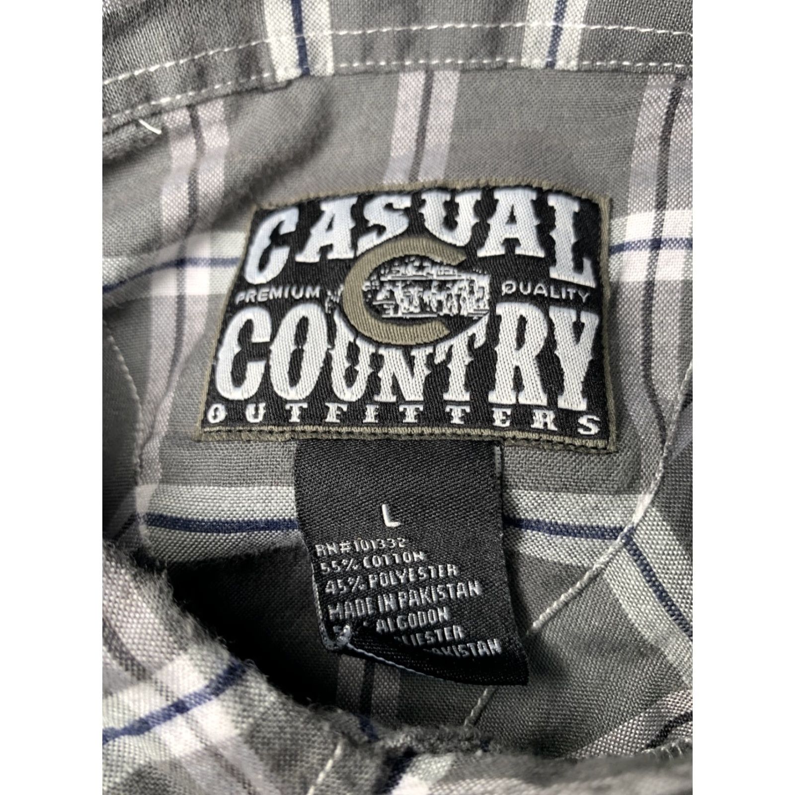 Vintage Western Casual Casual Country Mens Short Sleeve Pearl Snap Plaid Gray Large Shirt Size US L / EU 52-54 / 3 - 5 Thumbnail