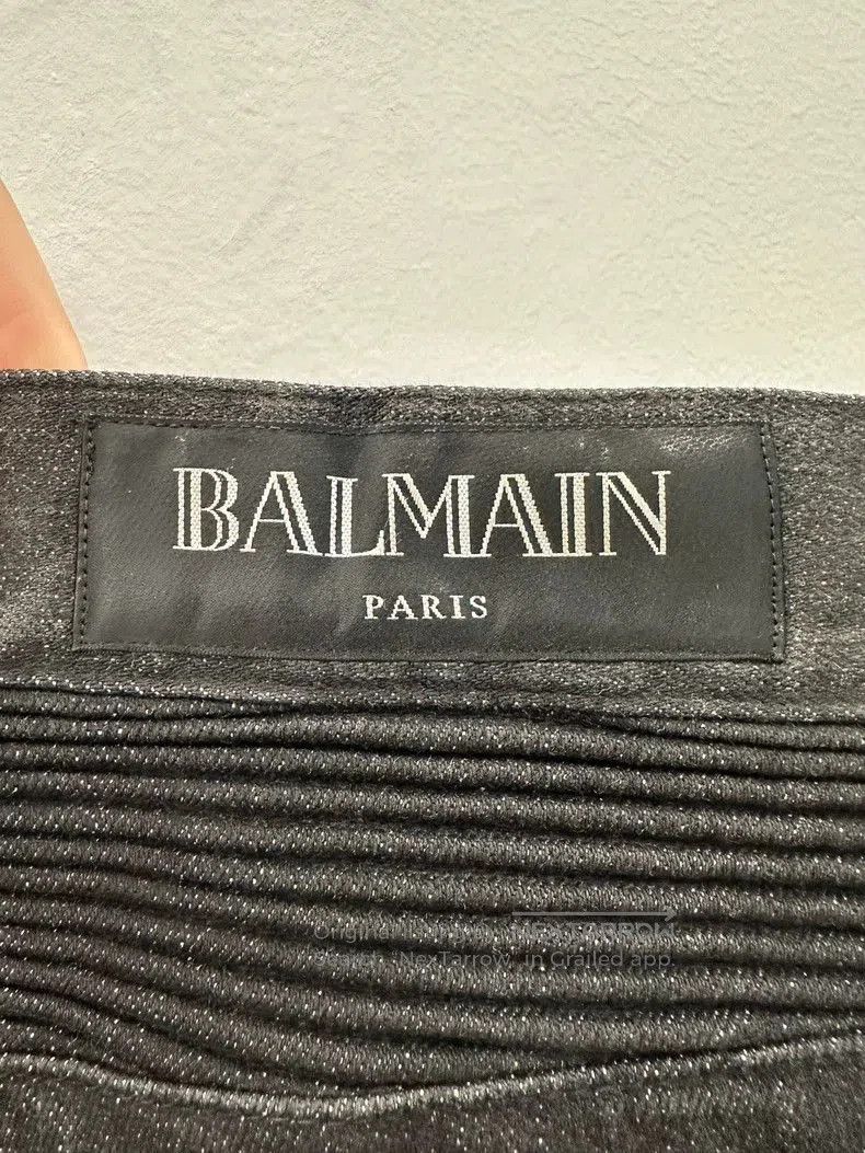 Balmain Balmain Washed Motorcycle Style Gray Men's Jeans. Size US 29 - 4 Thumbnail