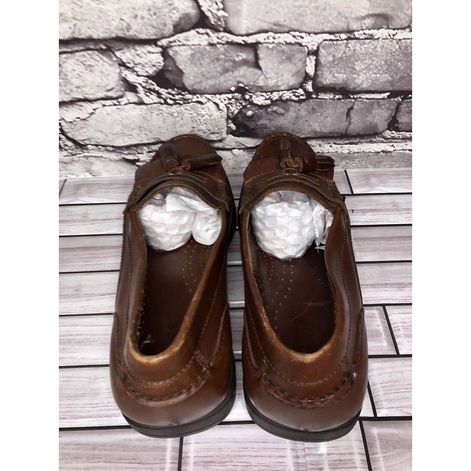 Bass Bass Strout Brown Leather Tassel Loafers SlipOn Casual Shoes Size US 7.5 / EU 40-41 - 5 Thumbnail