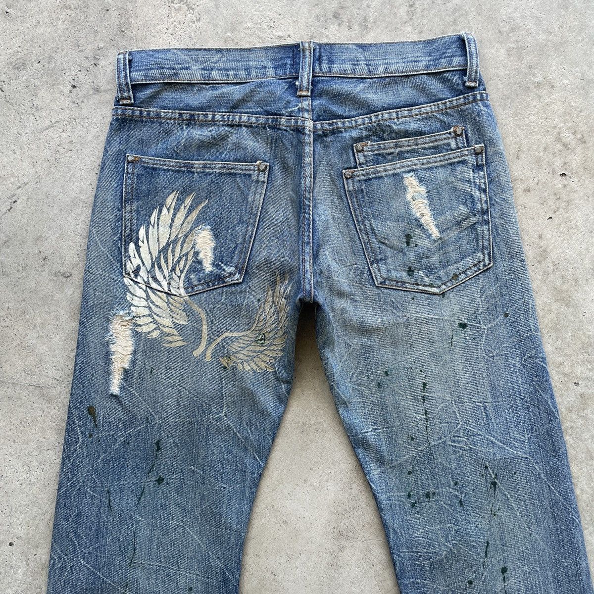 Japanese Brand Rare💥 Vintage Japanese Distressed Splash Painter Faded Jeans Size US 34 / EU 50 - 9 Thumbnail