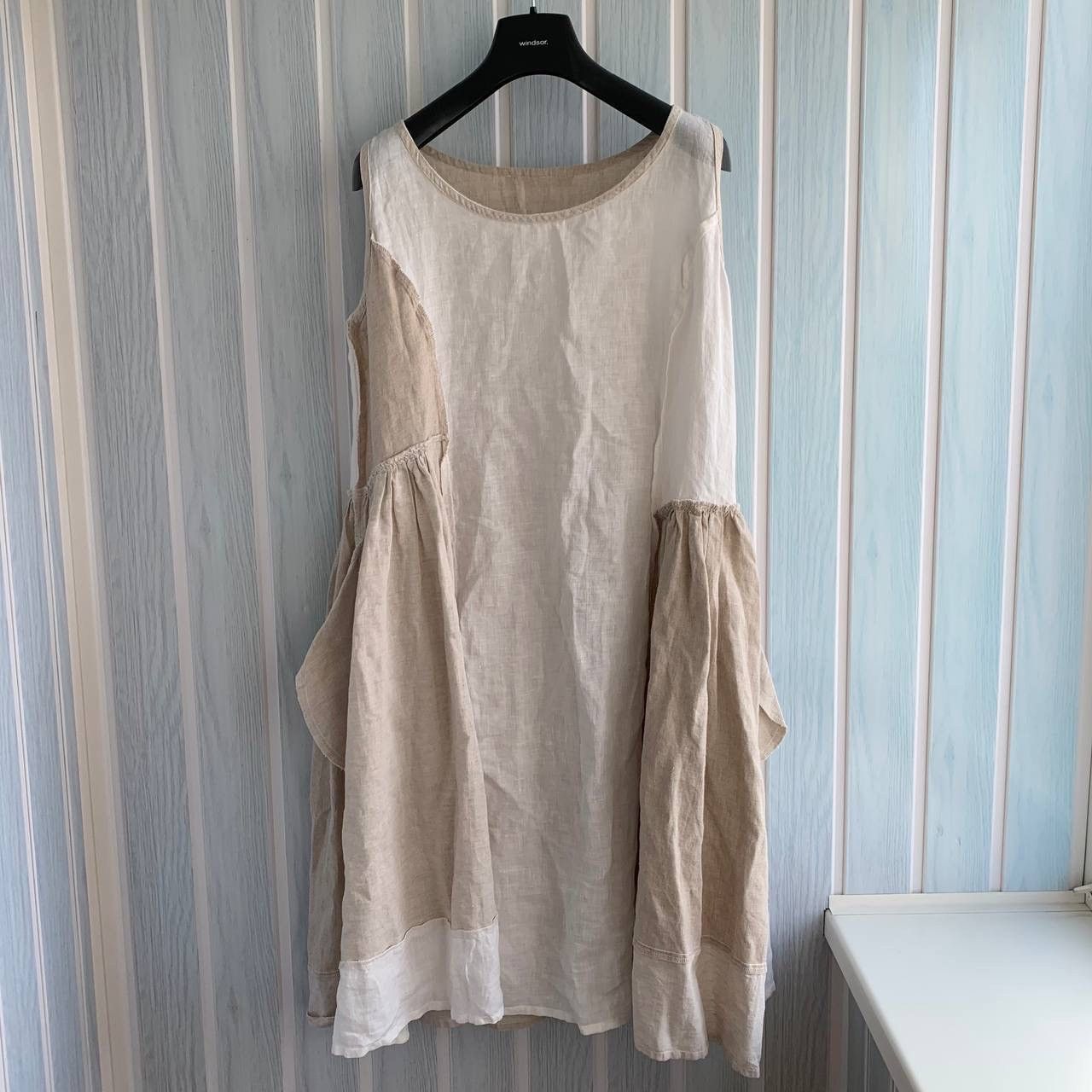 Other Cocon.commerz by Privatsachen Multicolor Linen Flare Dress Size L / US 10 / IT 46 - 7 Thumbnail