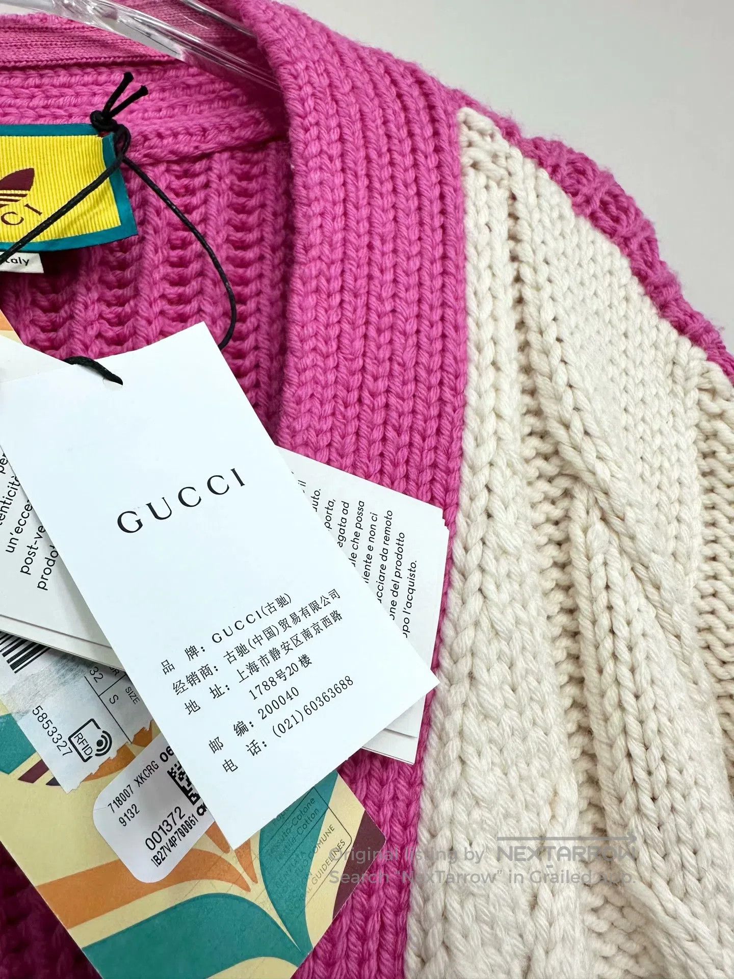 Gucci Guicci Color-block Logo Letter Embroidered V-neck Knit Zip Size US S / EU 44-46 / 1 - 5 Thumbnail