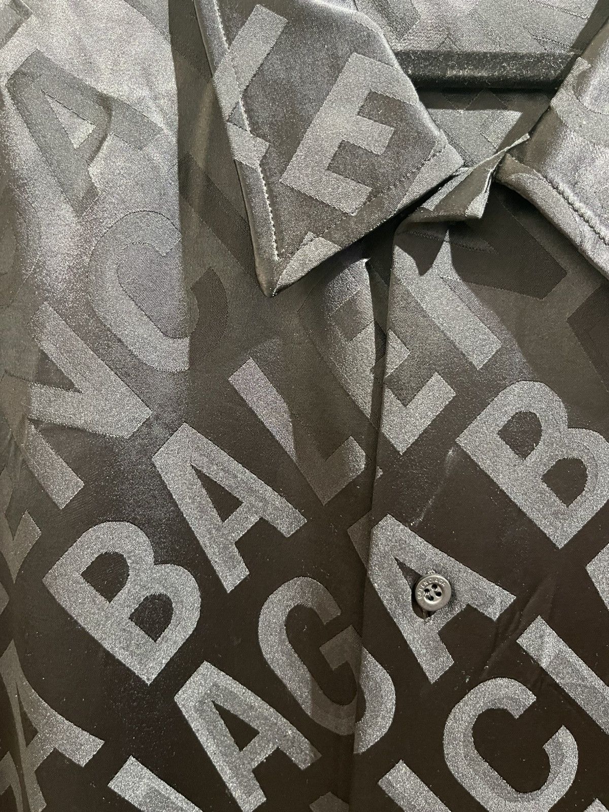 Balenciaga Balenciaga “Slant Monogram Print” Button-Down Shirt Size US XL / EU 56 / 4 - 3 Thumbnail