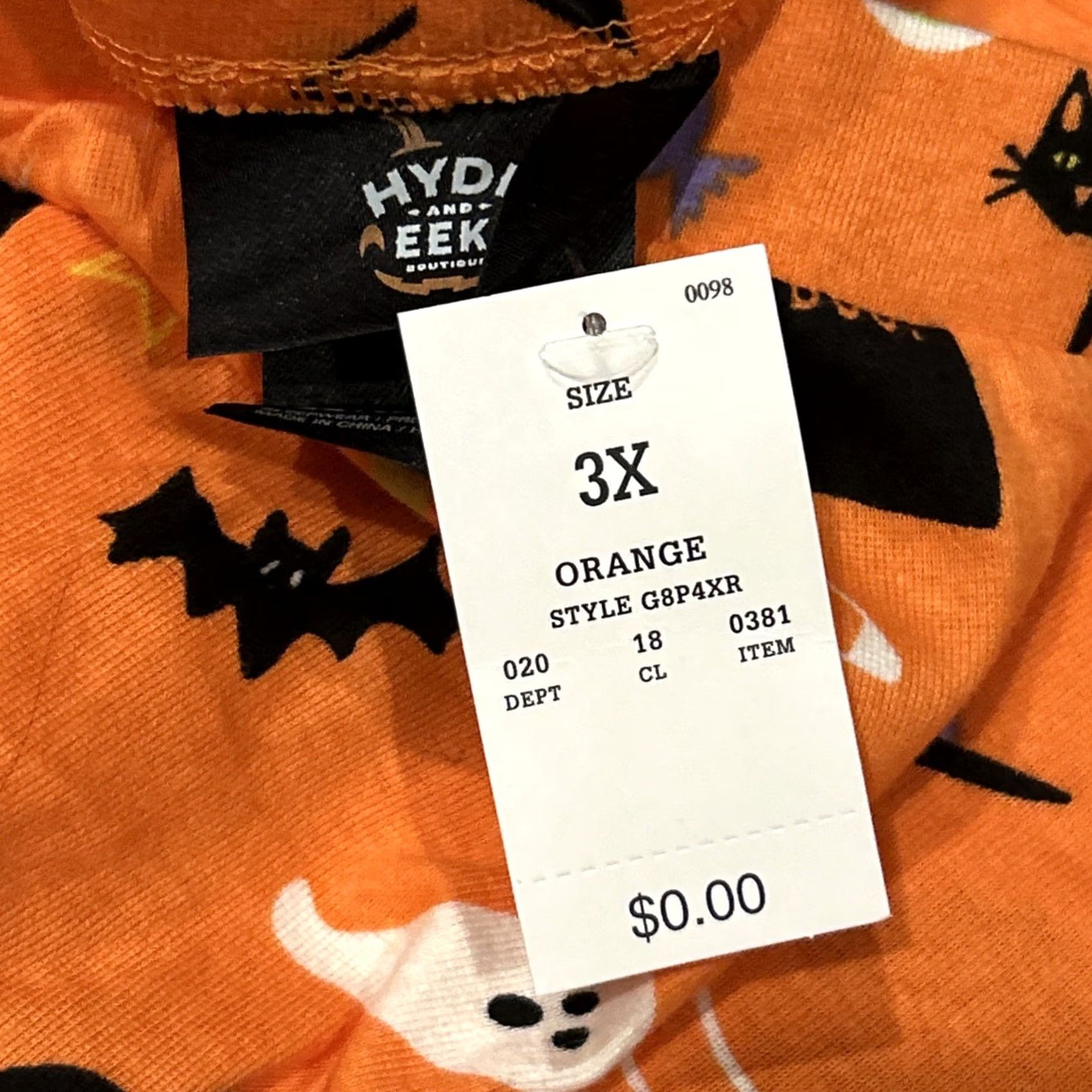 Vintage Halloween Pajama Set Hyde and EEK Women's 3X Orange Black 2-Pc B4 Size ONE SIZE - 4 Thumbnail