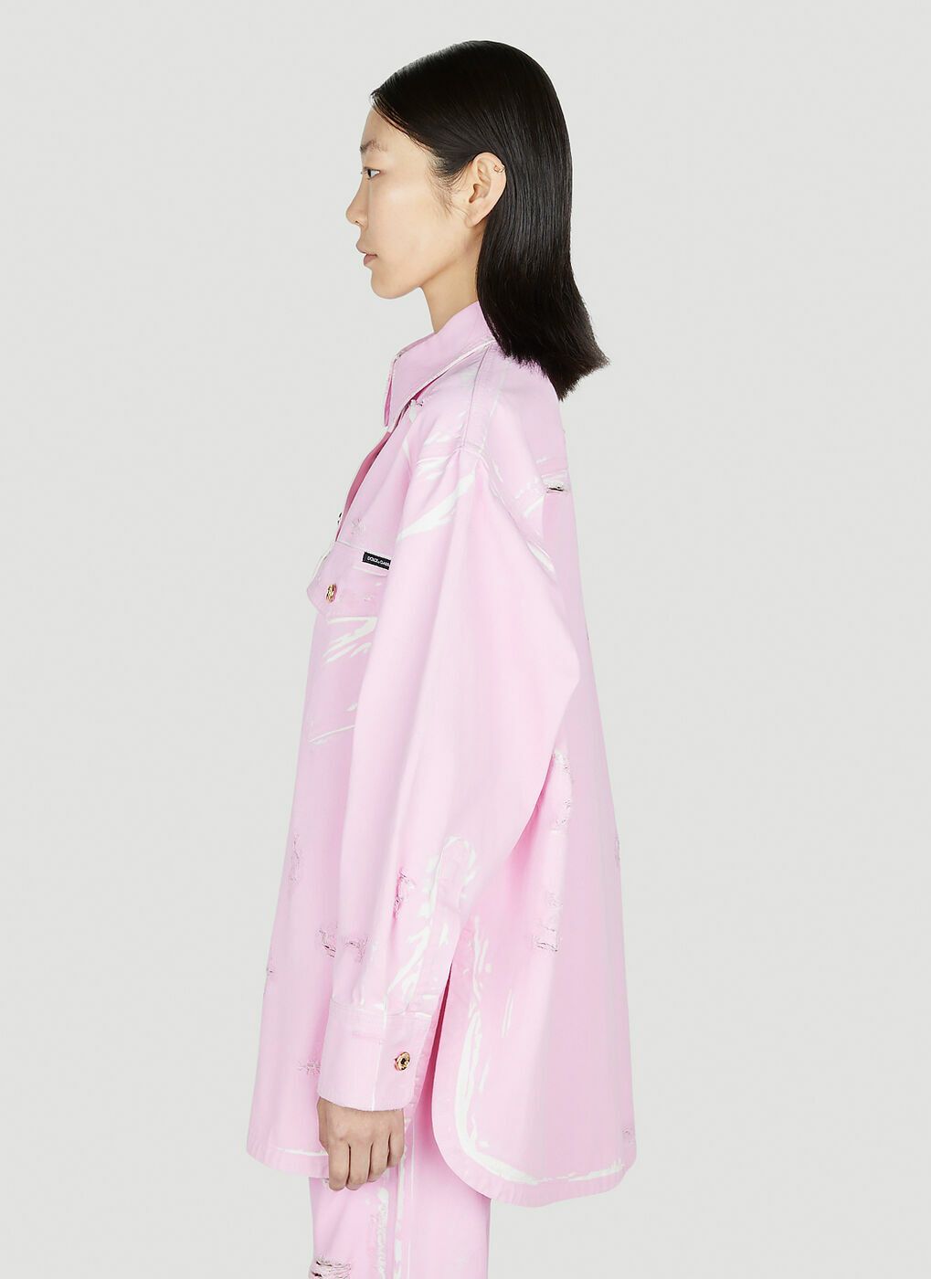 Dolce & Gabbana o1y0925 Denim Shirt in Pink Size M / US 6-8 / IT 42-44 - 2 Thumbnail