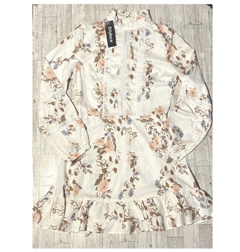 Other Eilly Bazar, Ruffled, Fitted, Long Sleeve Peasant Dress Size S / US 4 / IT 40 - 10 Thumbnail