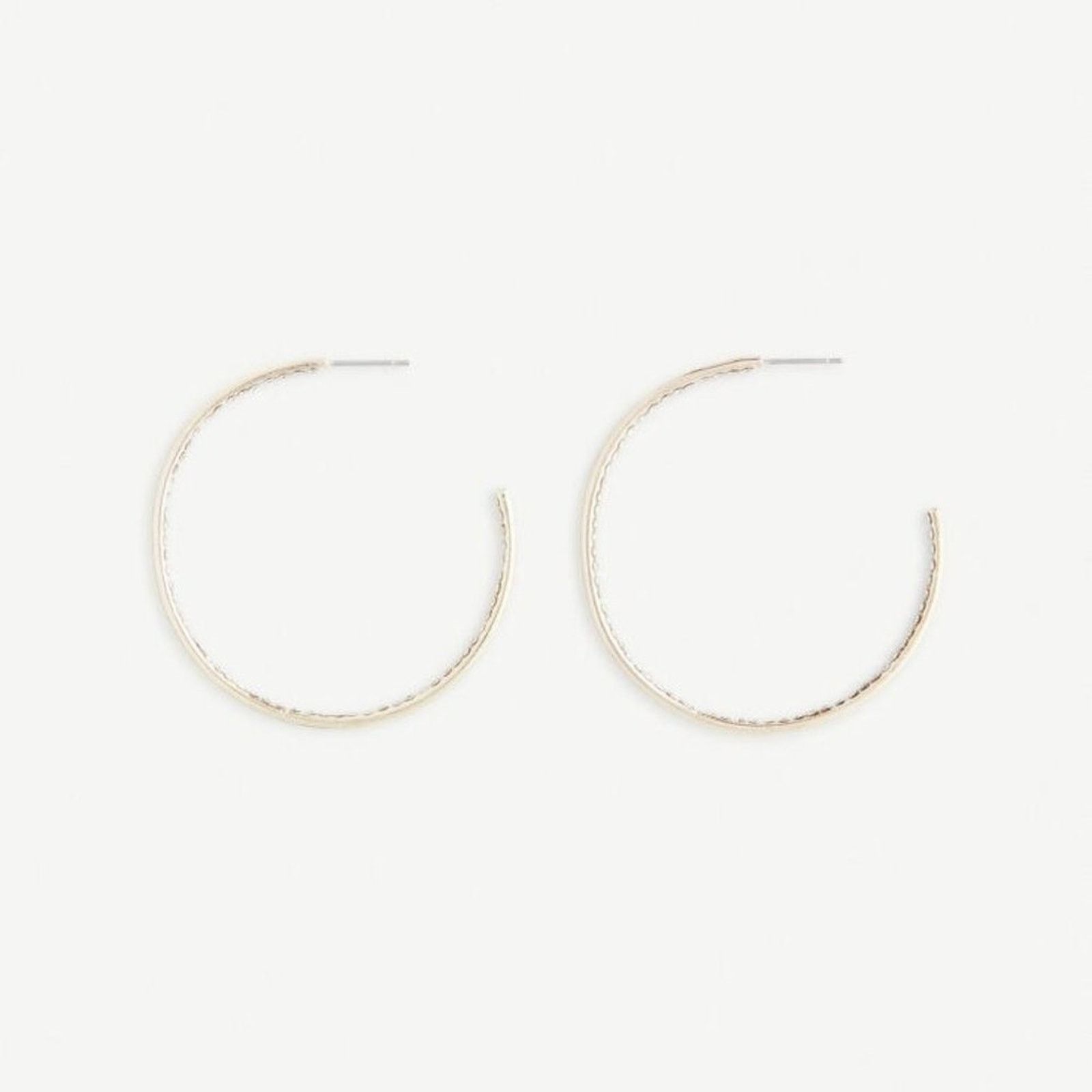 Ann Taylor Ann Taylor Gold Large Pave Hoop Earrings Size ONE SIZE - 7 Thumbnail