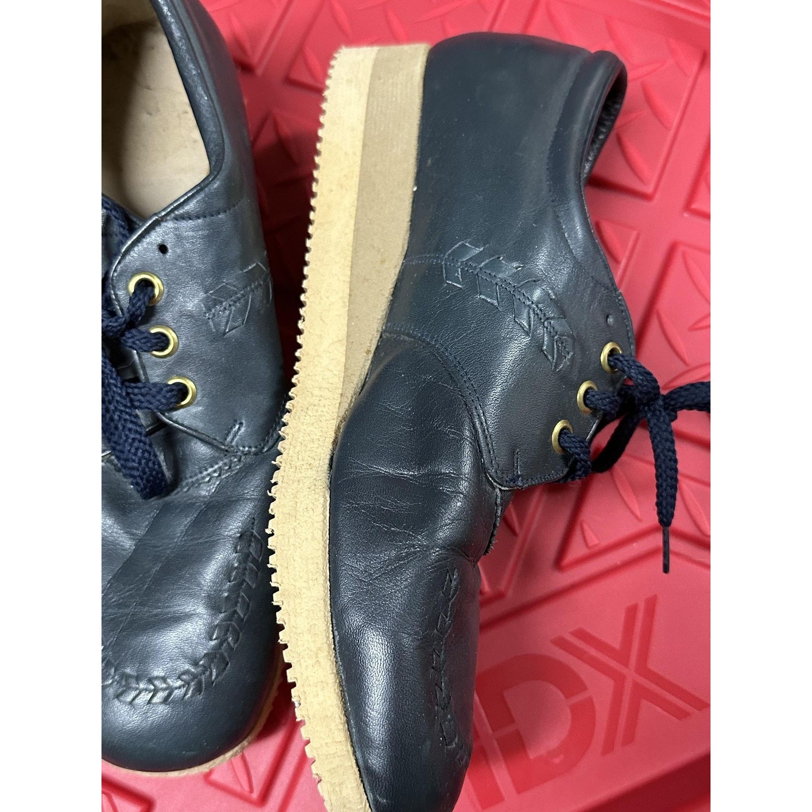 Vintage Vintage leather Shoes 7.5 C Blue Vibram Lace Up Casual Size US 8.5 / IT 38.5 - 3 Thumbnail