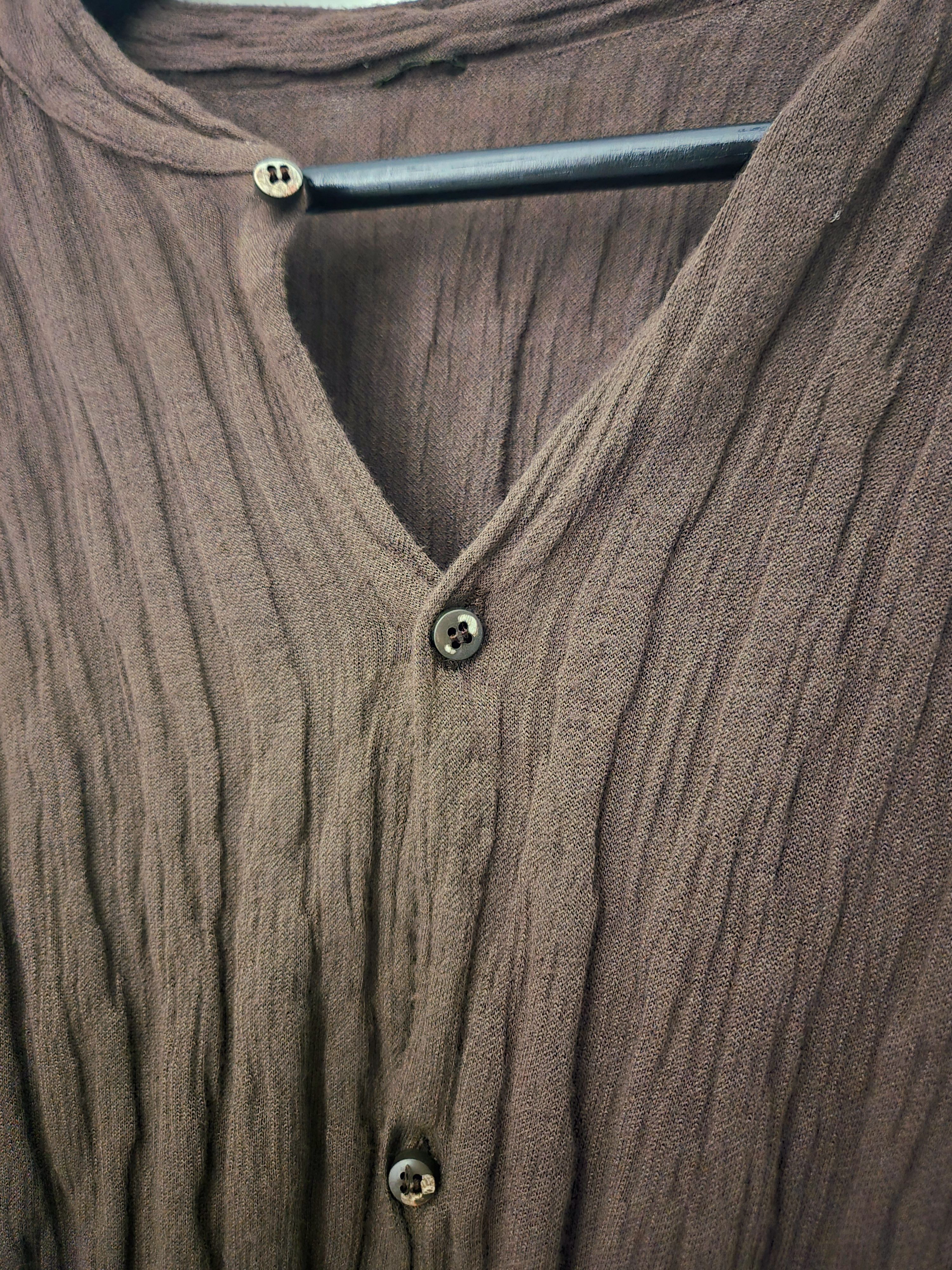 Carpe Diem C. Diem L'Maltieri Wrinkle Effect Cotton Button-up Cardigan Size US L / EU 52-54 / 3 - 3 Thumbnail