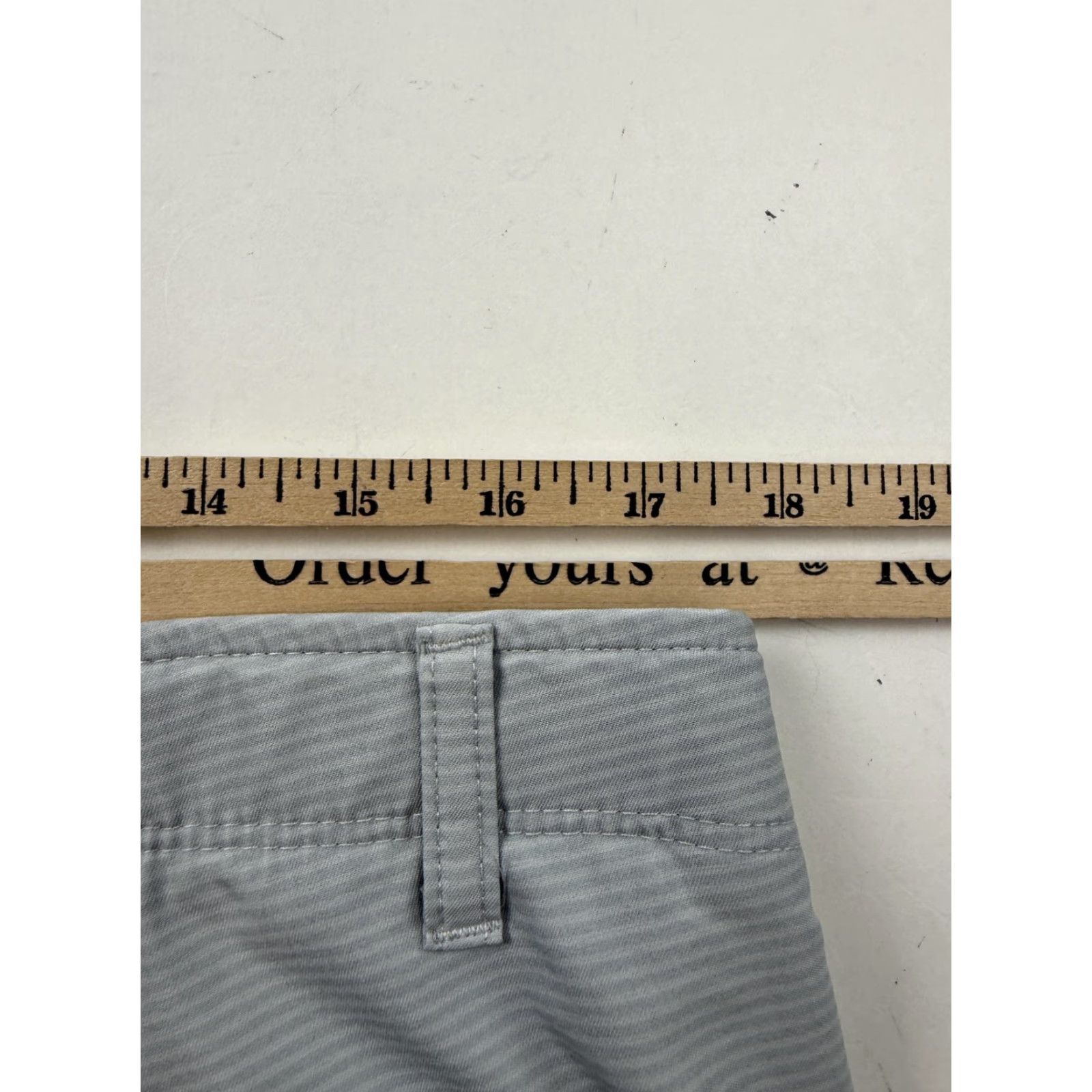 Vintage Pebble Beach Mens 36 Gray Striped Stretch Chino Golf Shorts 10 Inseam Casual Size US 36 / EU 52 - 7 Thumbnail