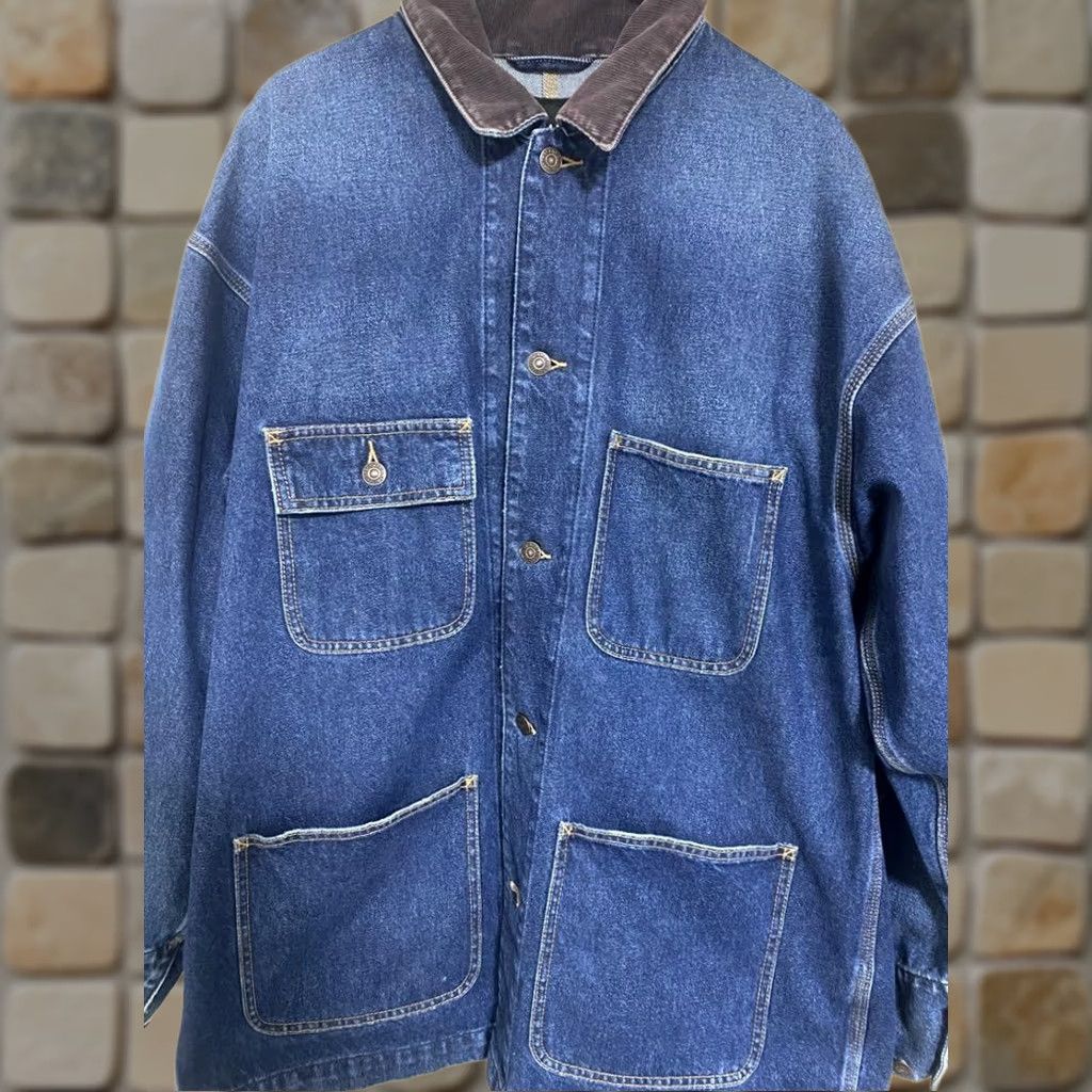Denime BEAMS Denim Coverall Jacket L Men's Denim Coverall Jacket Indigo Blue 24AW Casual Workwear 90s? (adjust as applicable) Size US 33 - 1 Thumbnail